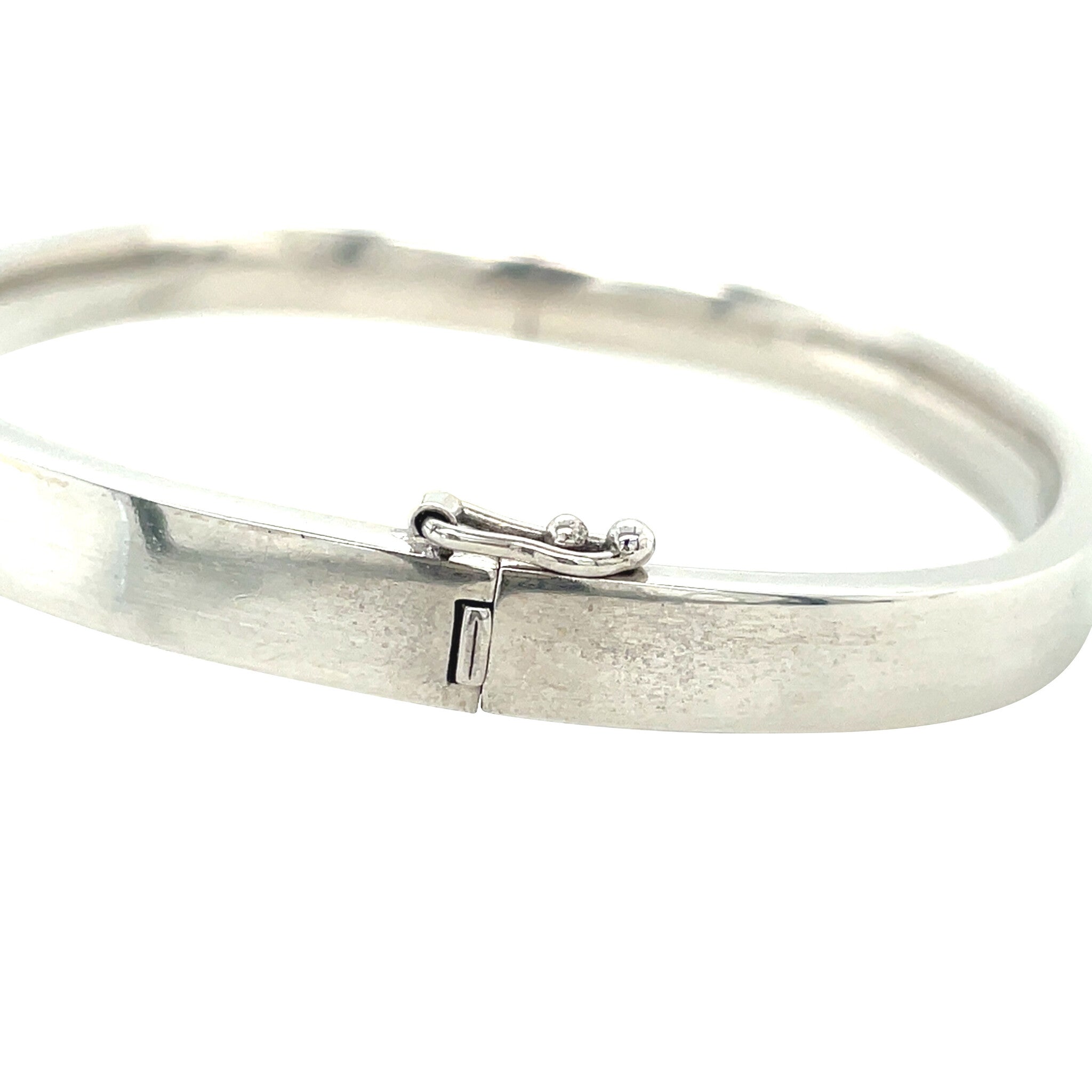 White gold smooth bangle 14 karat