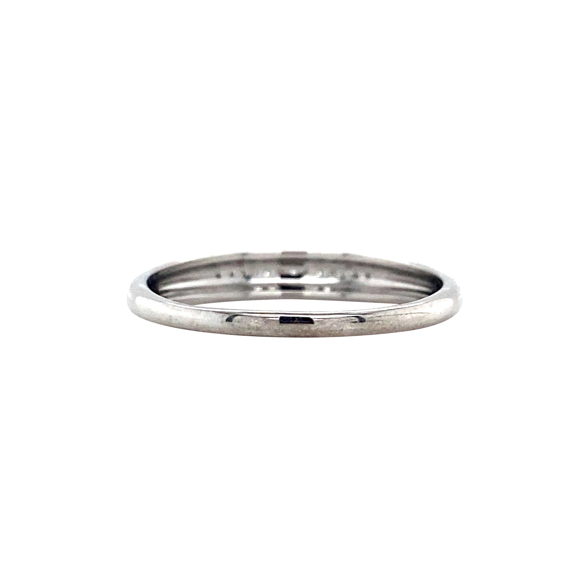 White gold row ring with diamond 14 kt