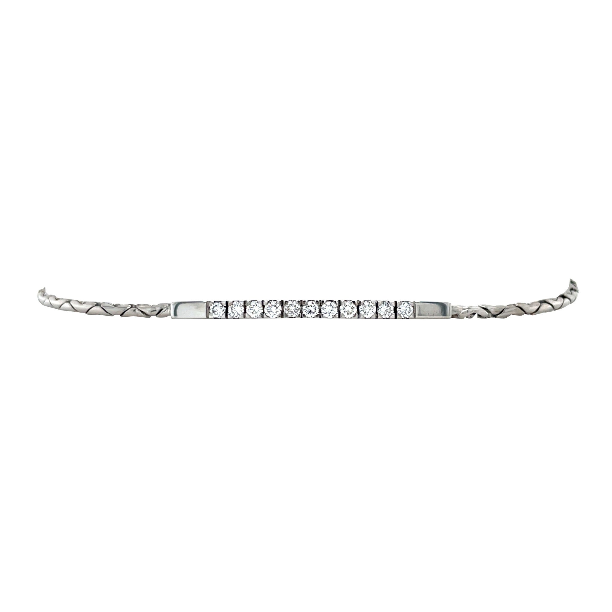 White gold bracelet with diamond 14 karat