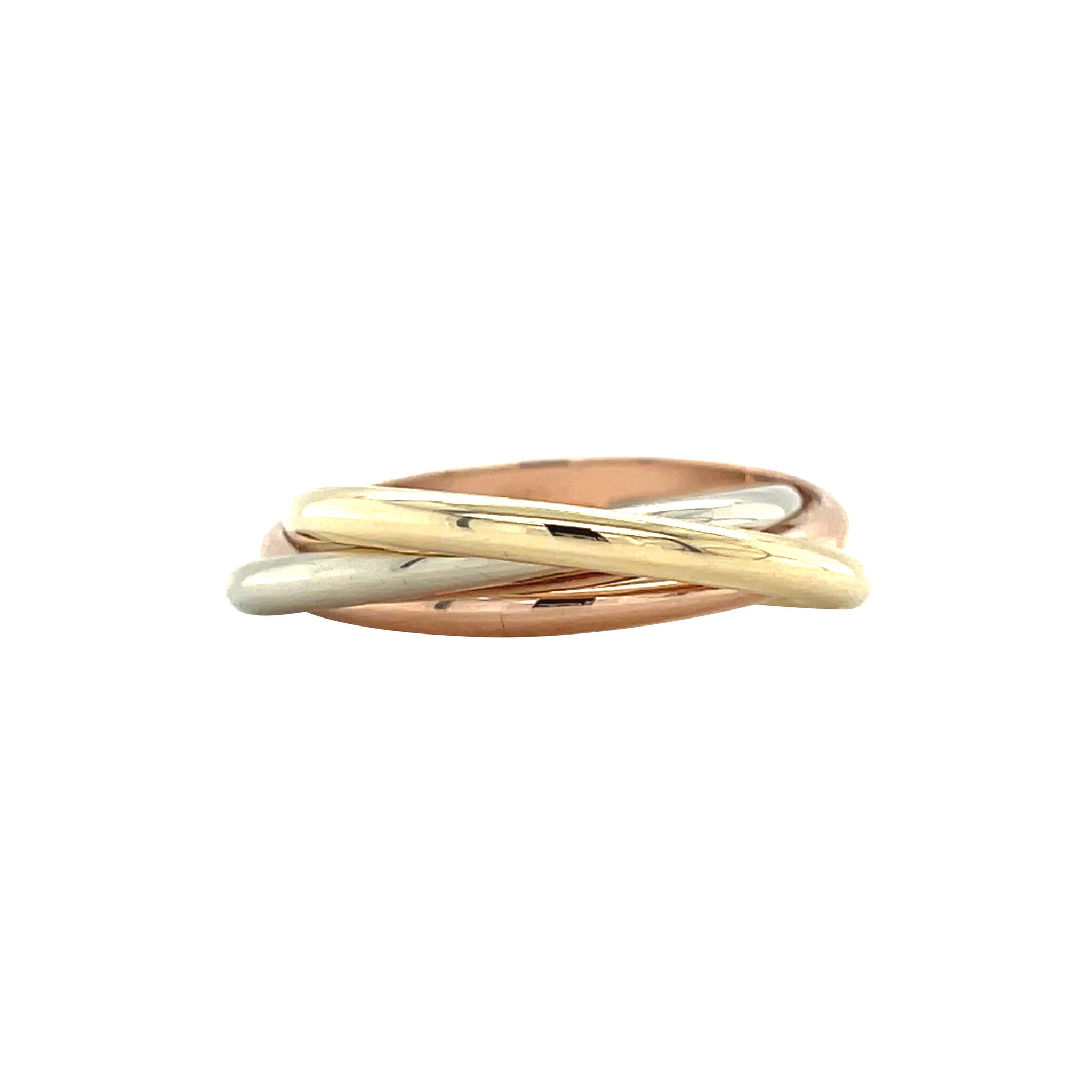 Tricolour gold ring 14 karat