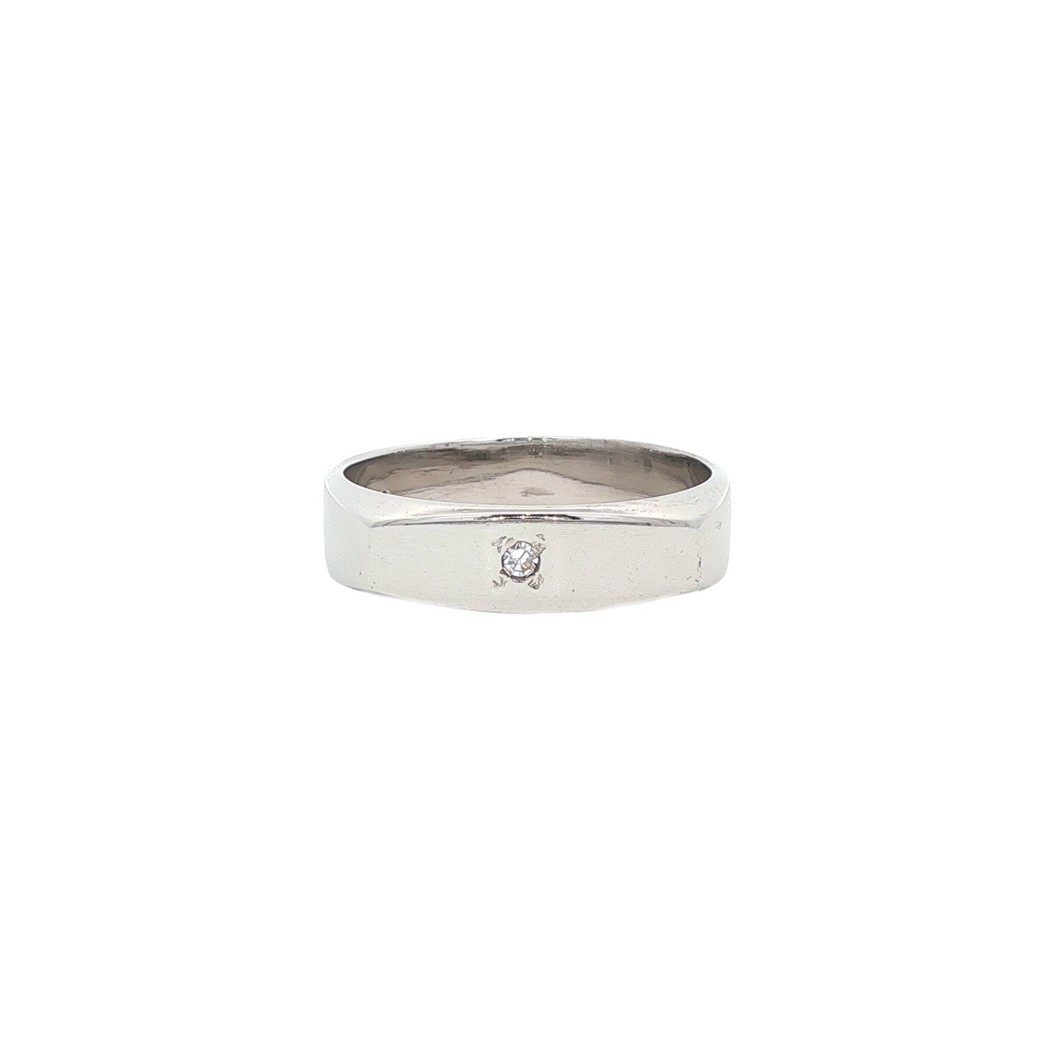 Witgouden ring met diamant 14 karaat