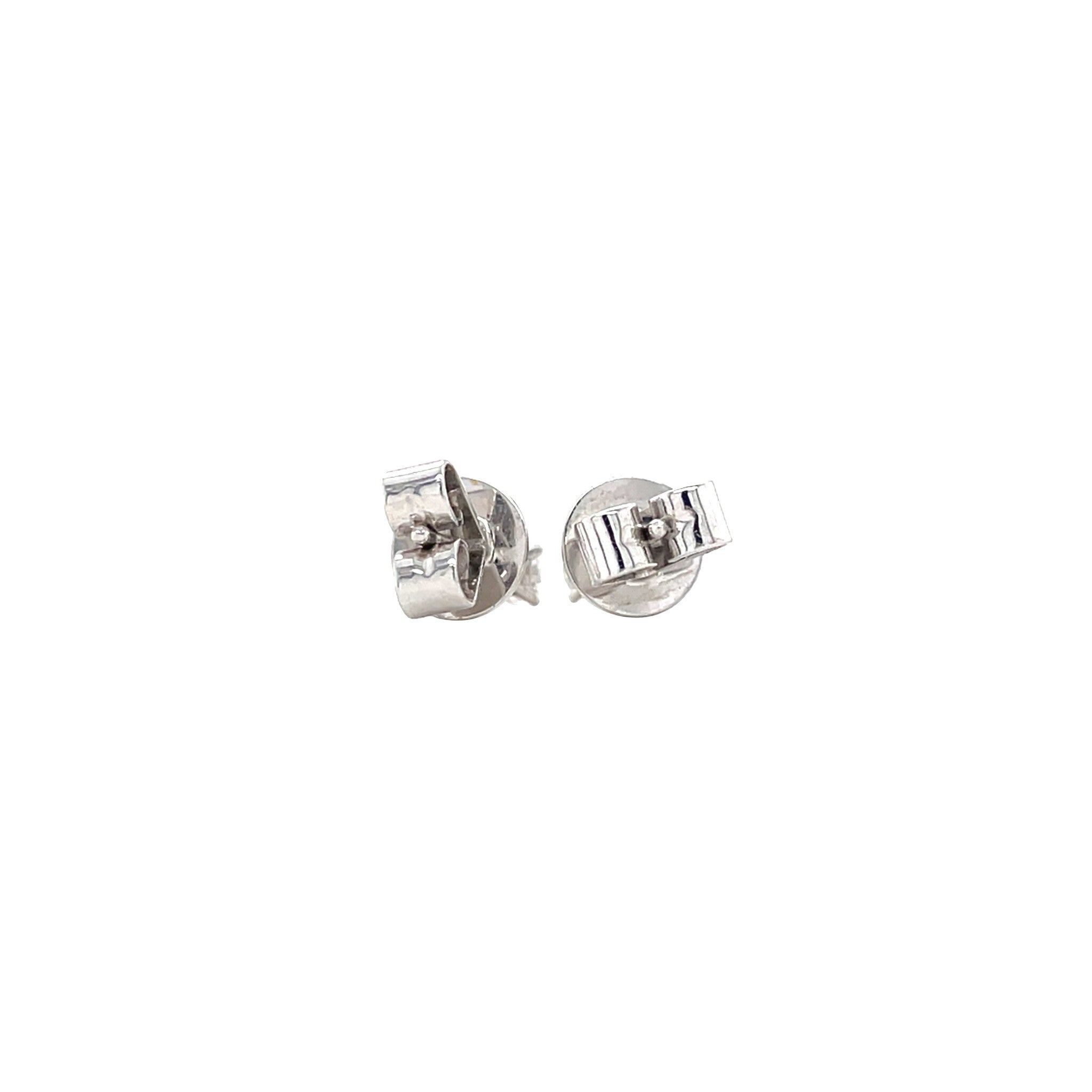 White gold solitaire ear studs with diamond 14 kt
