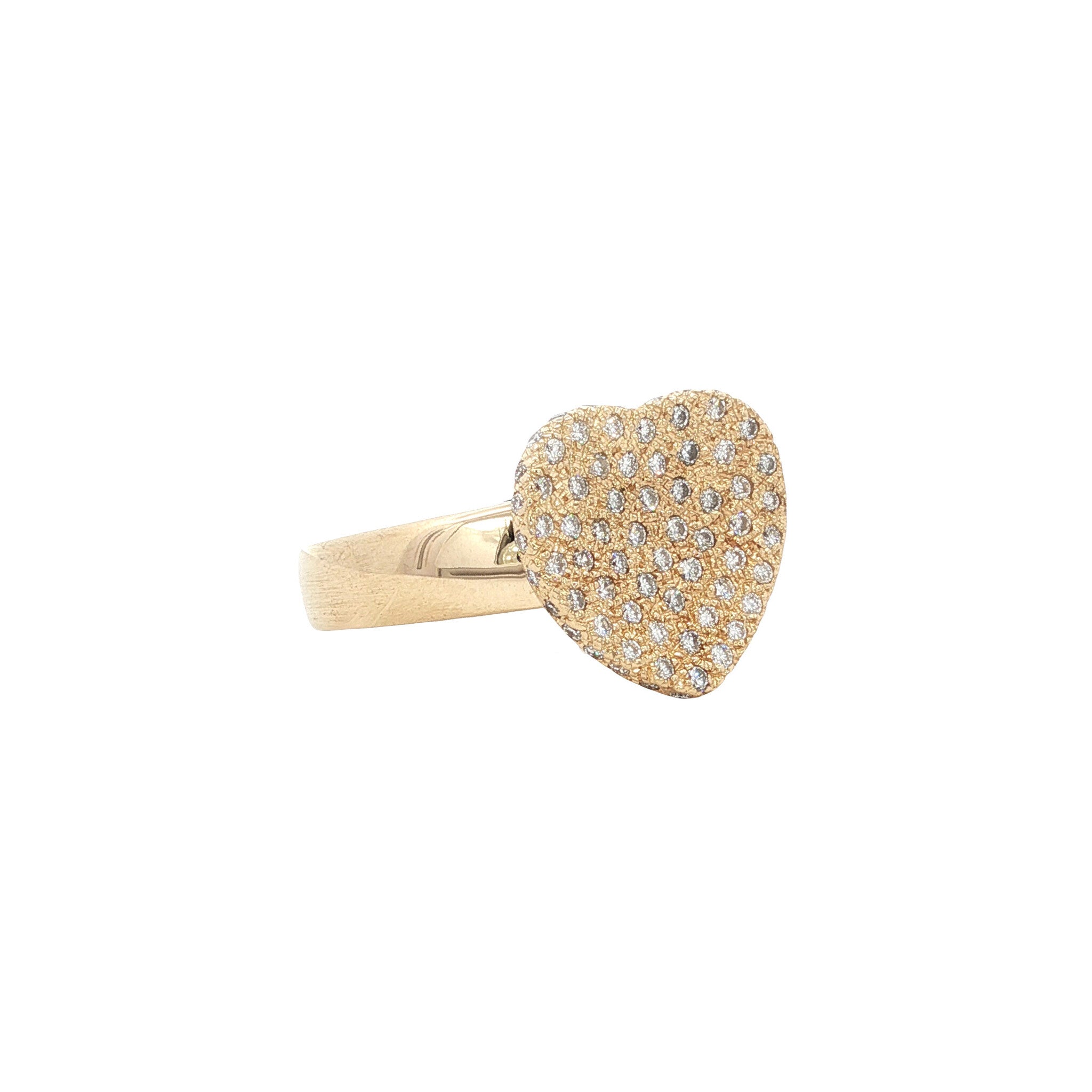 Gold heart ring with diamond 14 karat