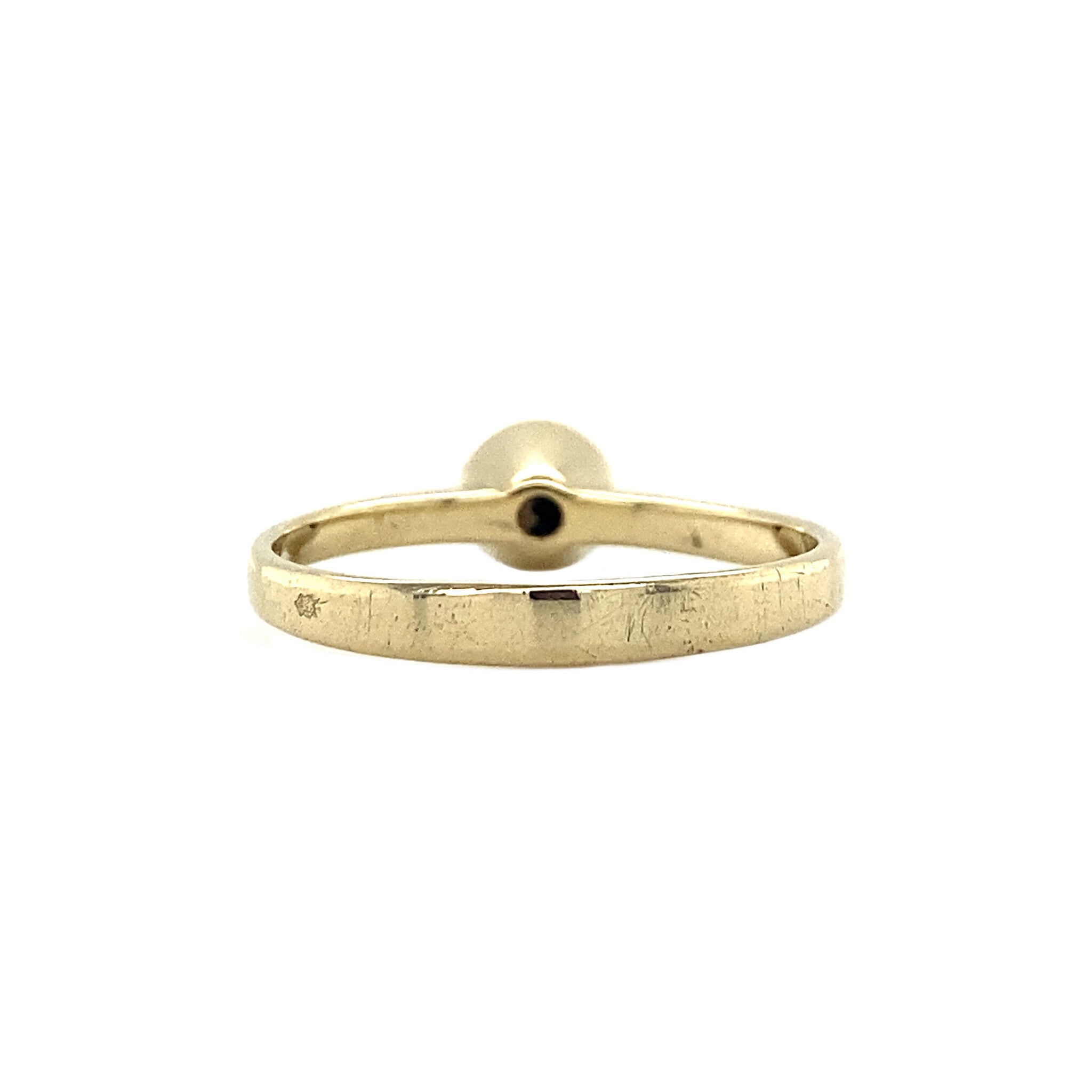 Gold solitaire ring with zirconia 14 kt
