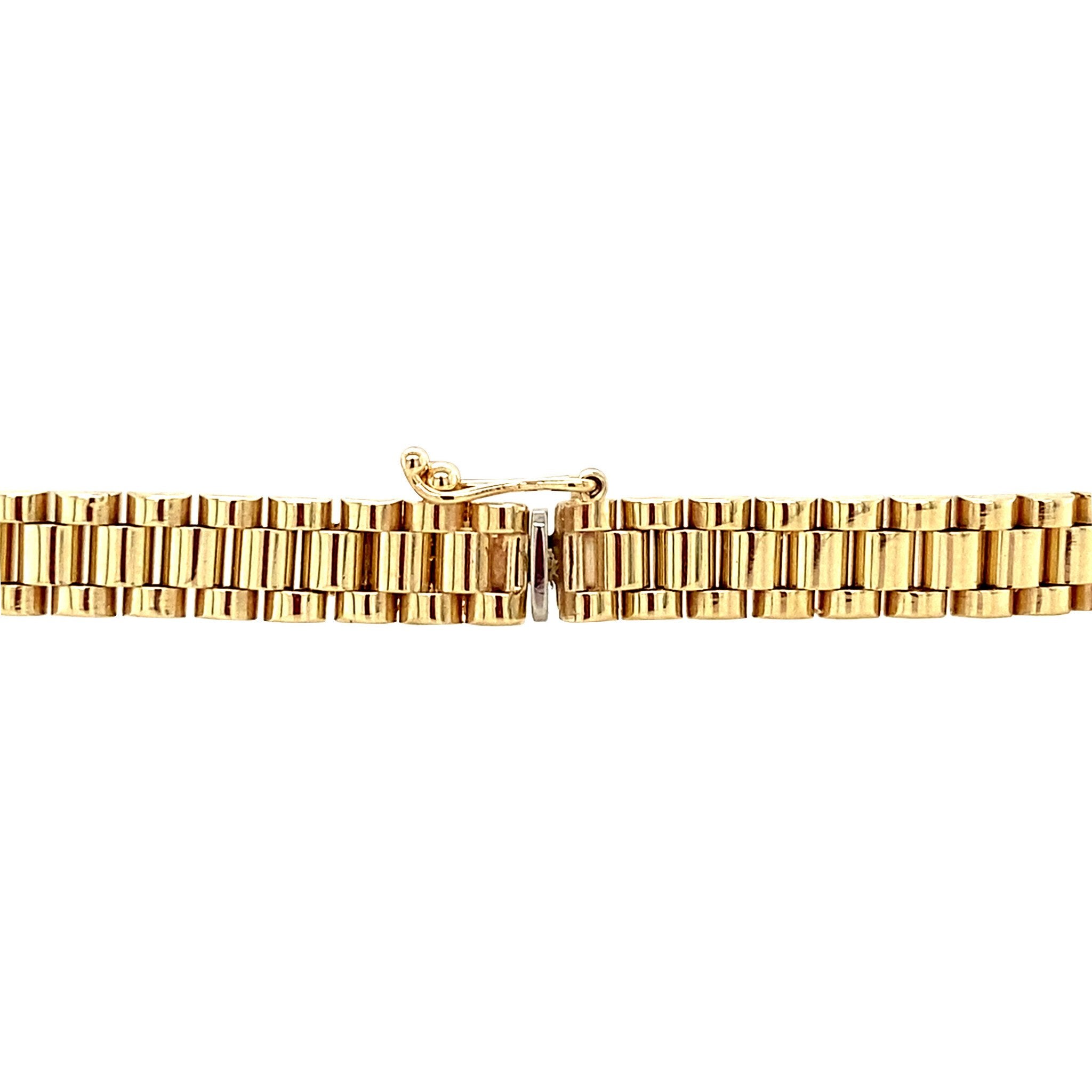 Gold plate bracelet with rolex links 19 cm 14 karat