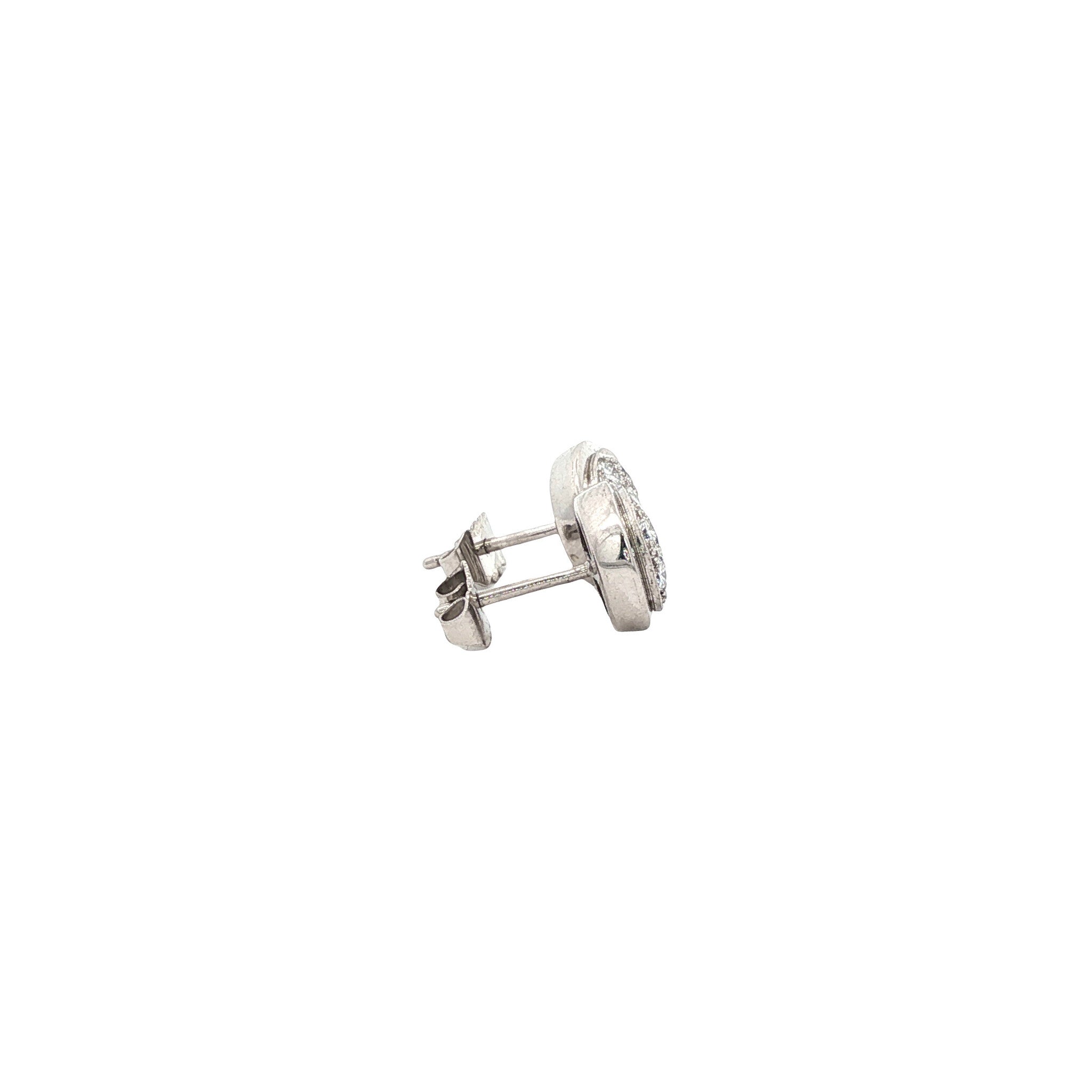 18-karat white gold diamond halo stud earrings
