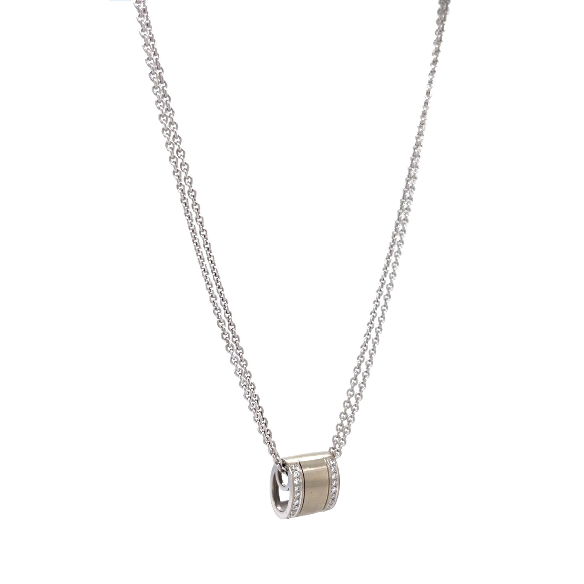 White gold necklace with diamond pendant 42.5 cm 18 karat