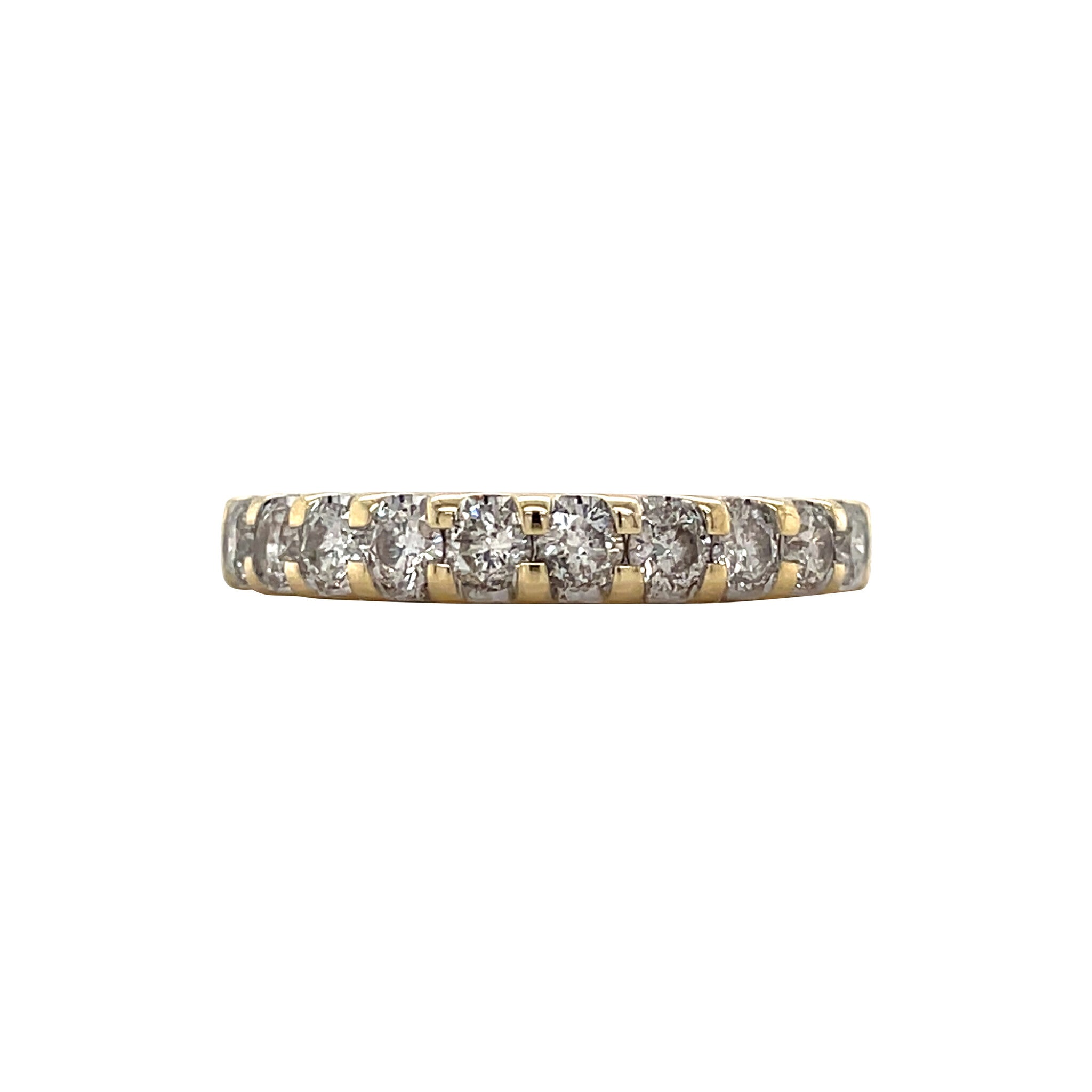 Gold row ring with diamond 14 karat