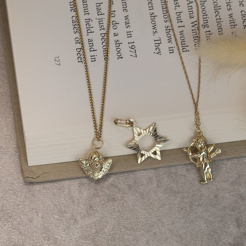 Gold angel pendant 14 karat