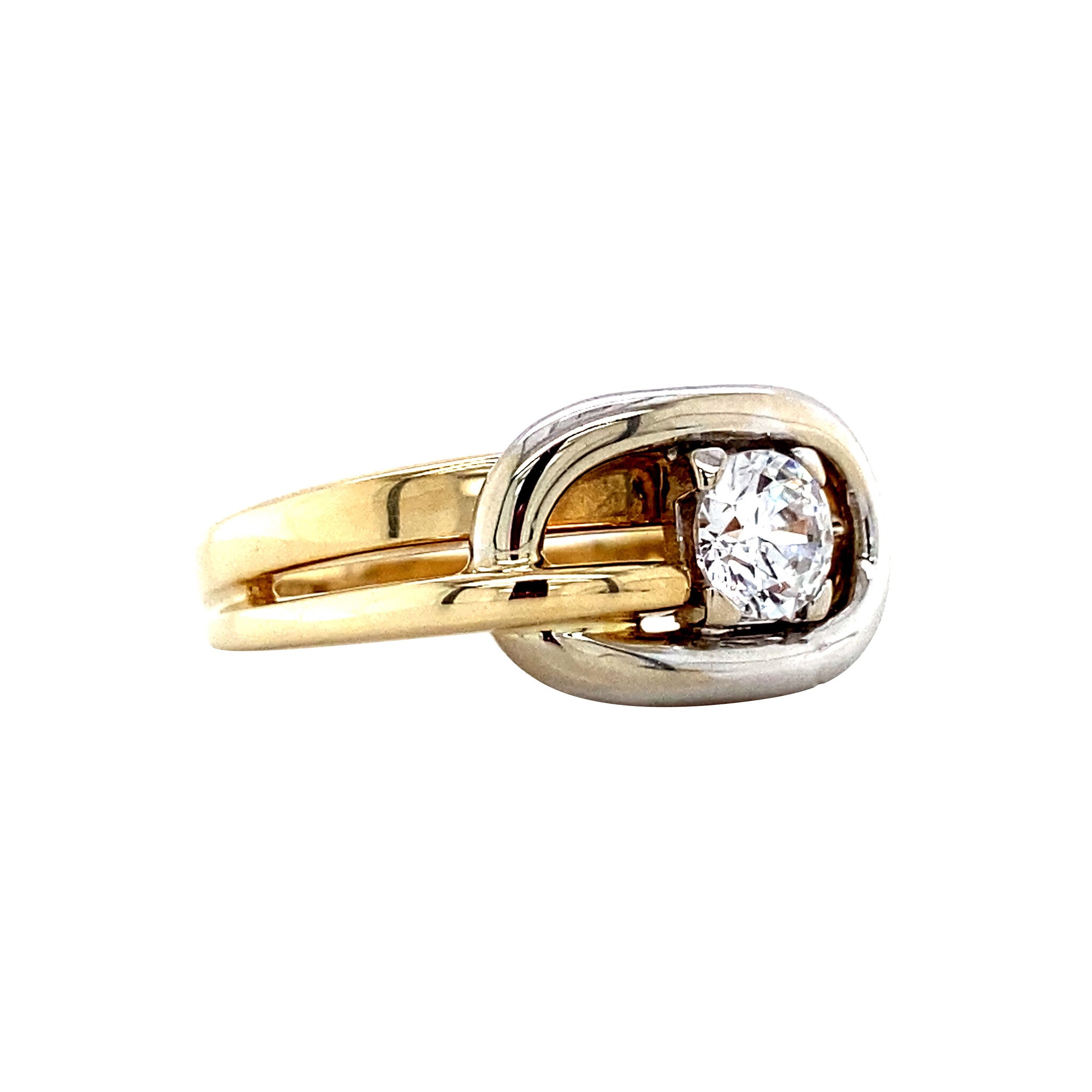 Gold ring with zirconia 14 kt