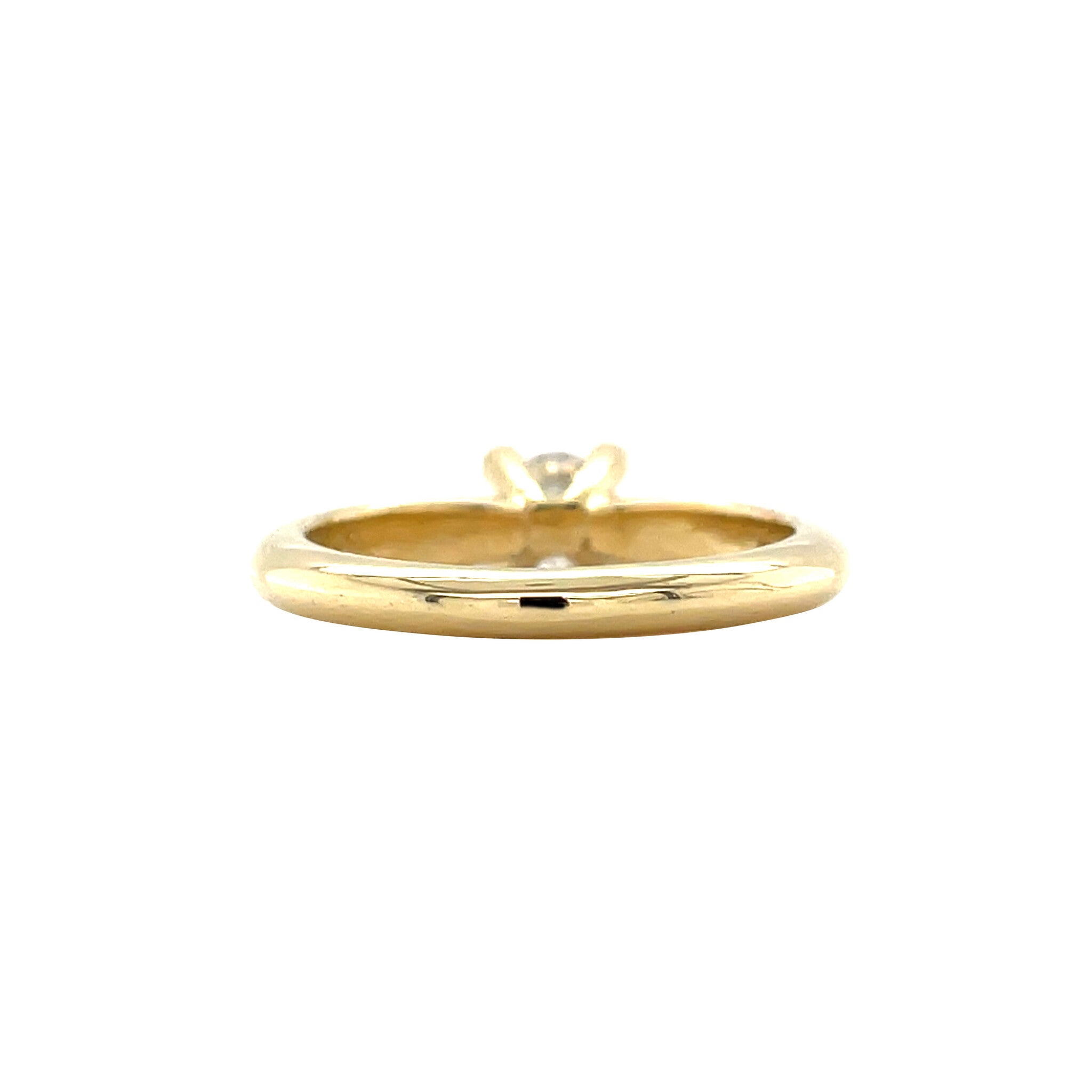 Gold solitaire ring with diamond 18 karat