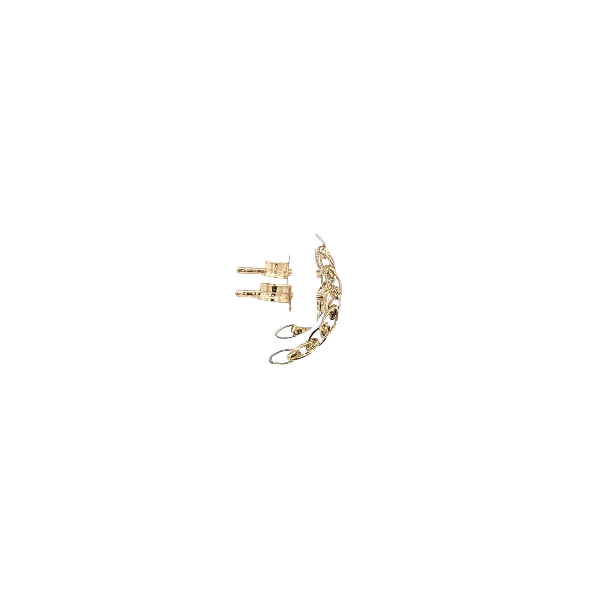 Bicolour 14 karat gold stud earrings