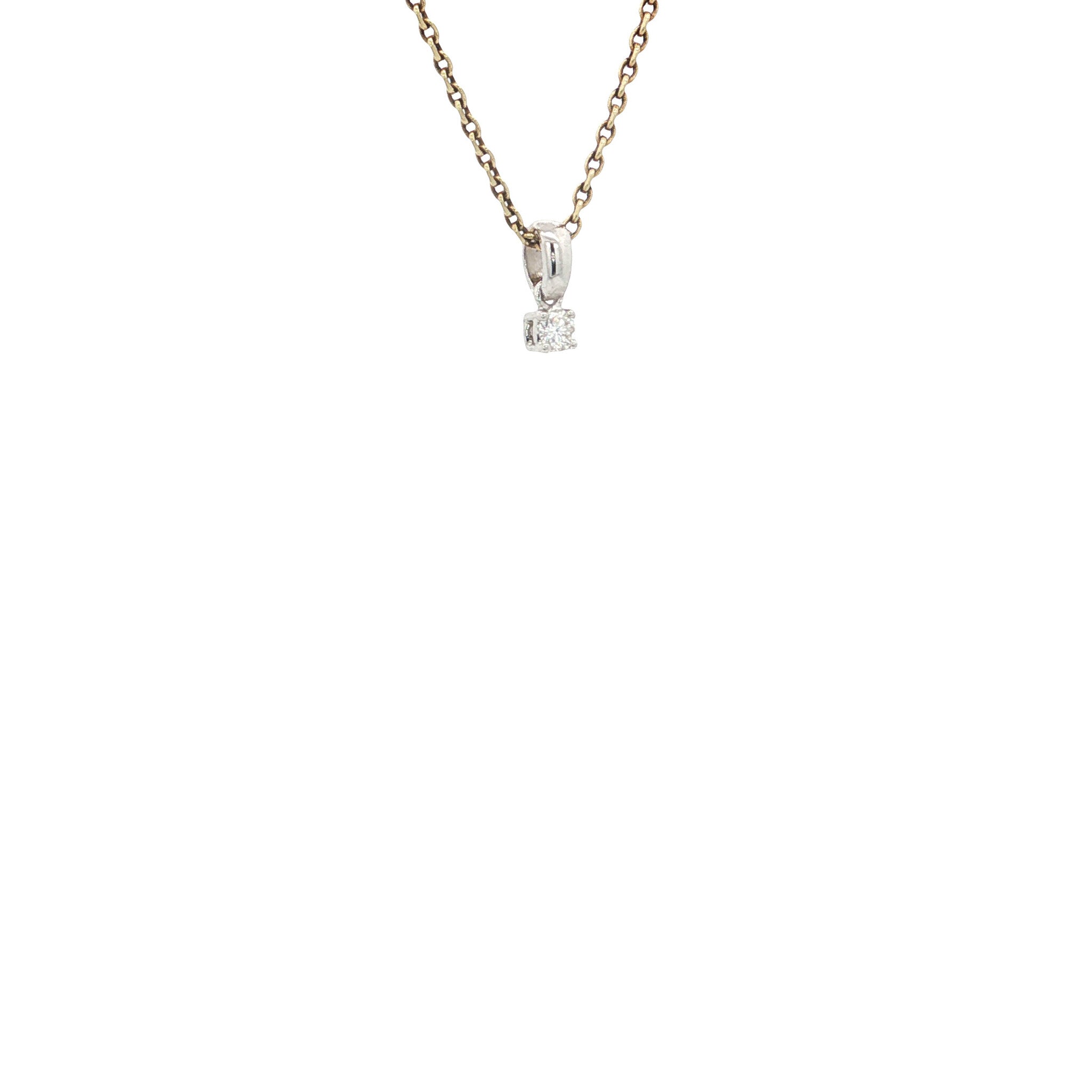 White gold solitaire pendant with diamond 18 karat* new