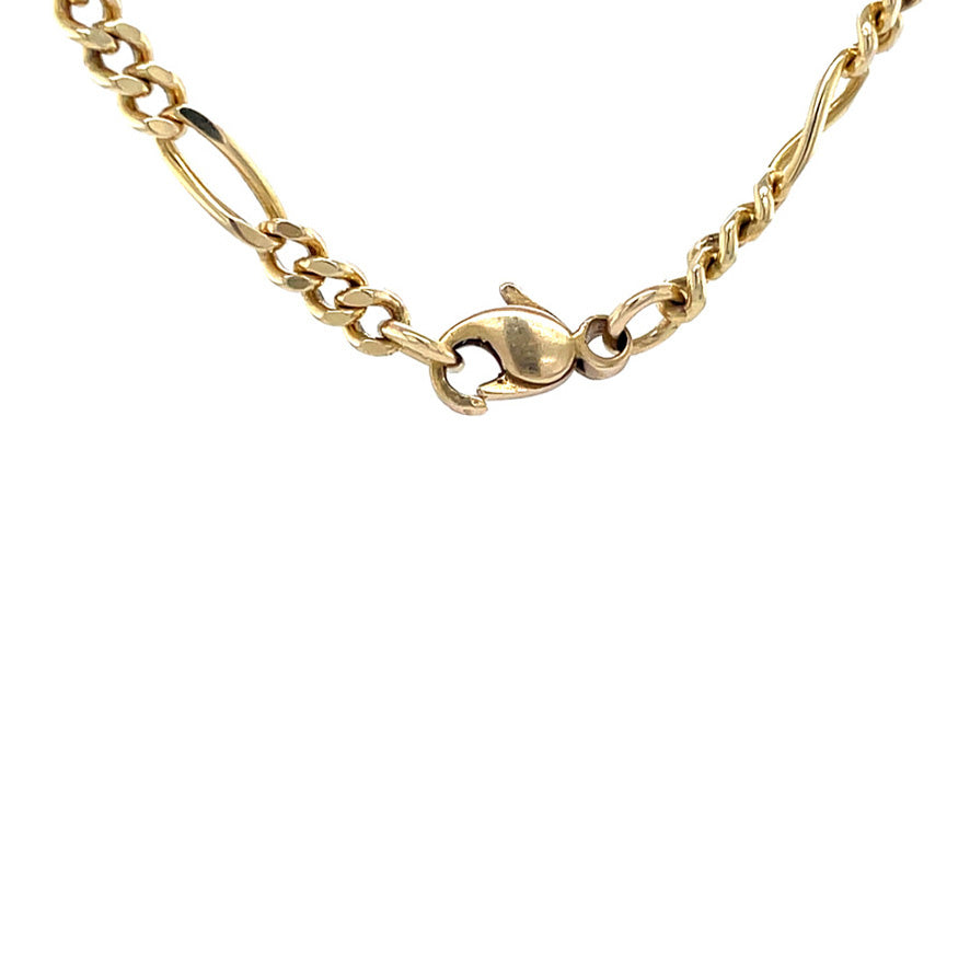 Gold figaro necklace 43 cm 14 karat