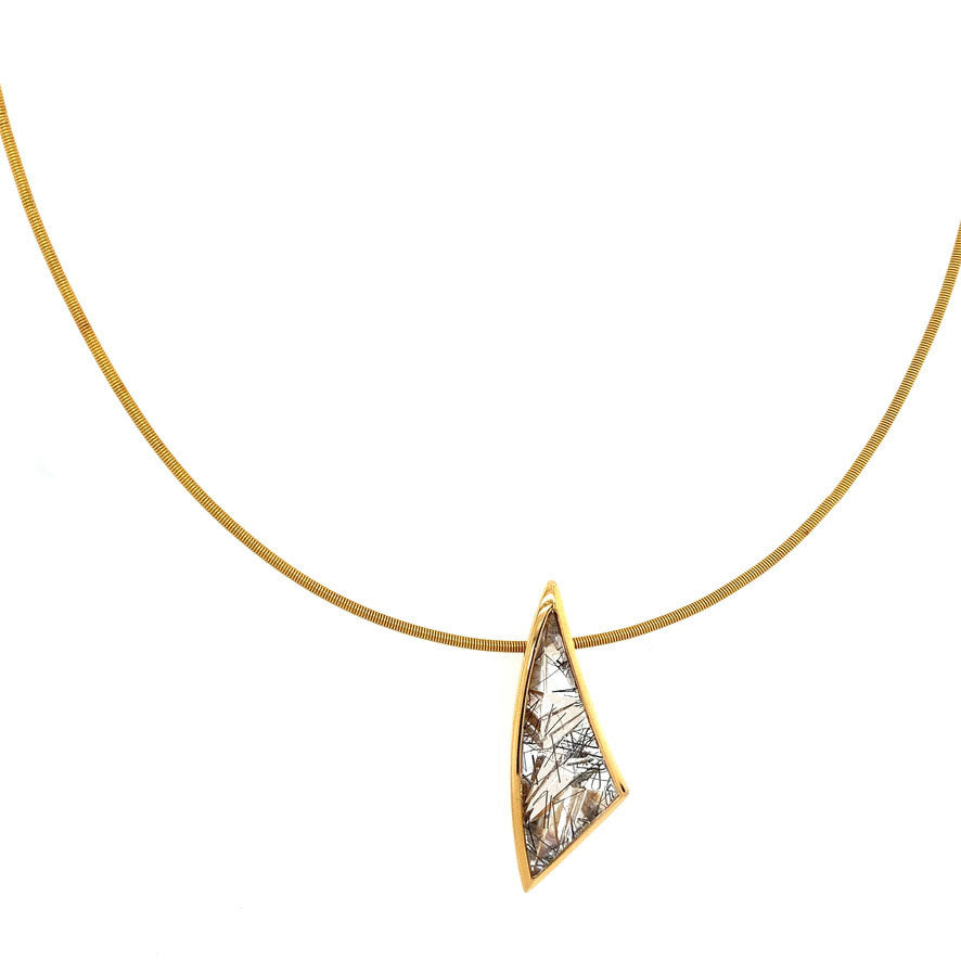 Rose gold pendant with tourmaline quartz 18 kt* new