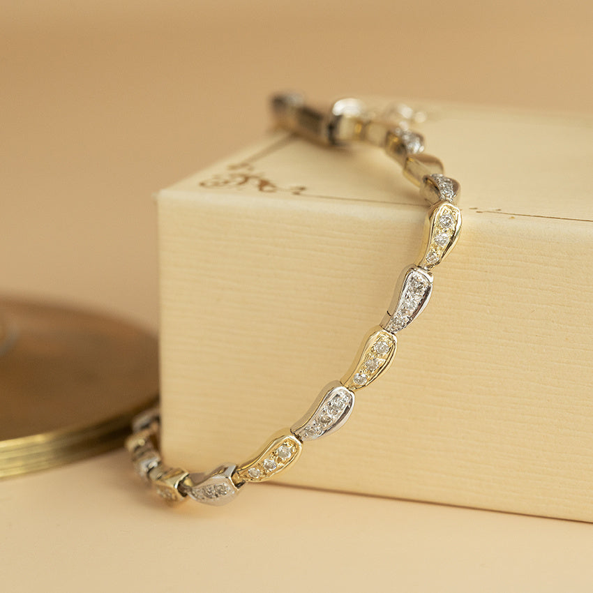 Gold bracelet with diamond 14 karat