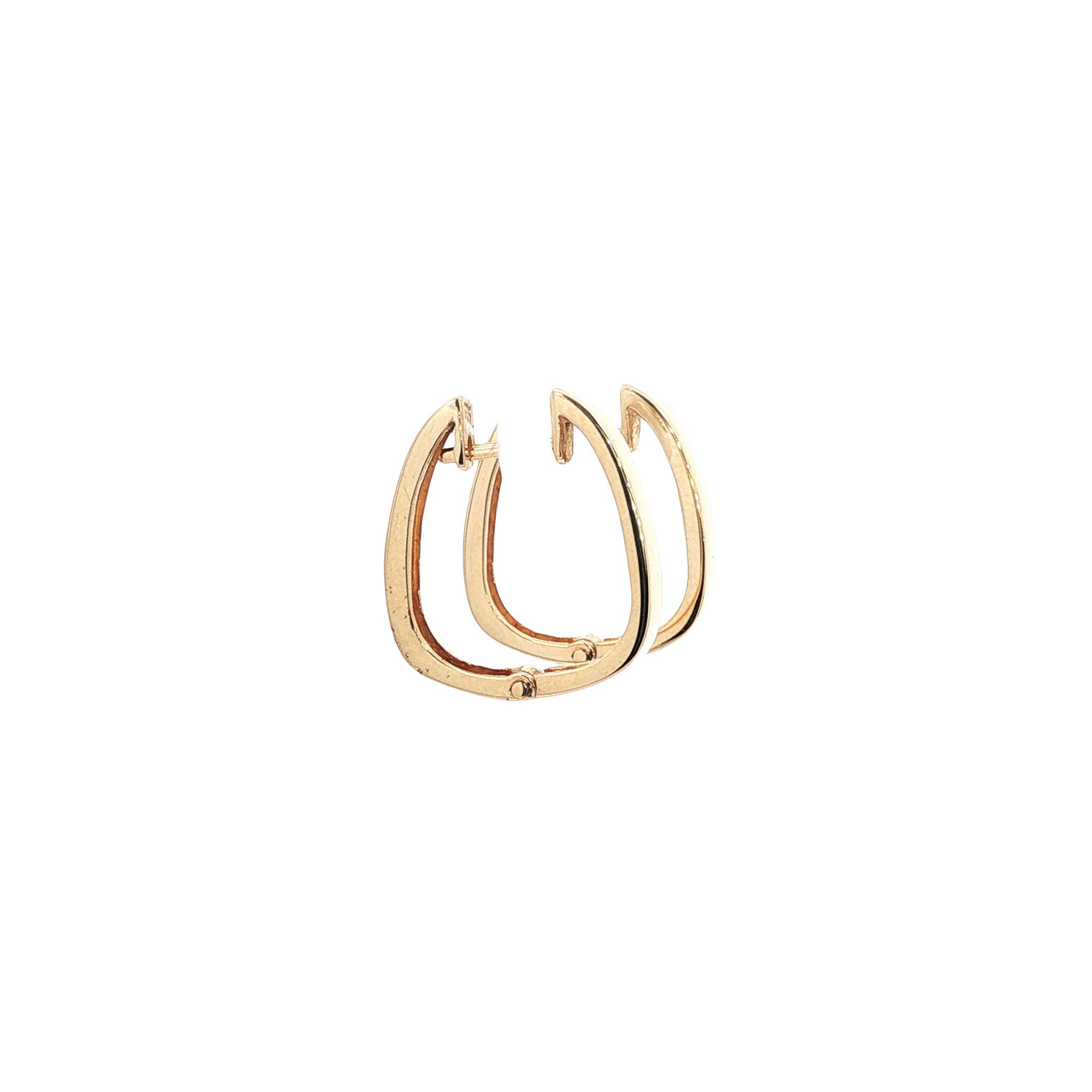 Gold hinged hoop earrings 14 karat