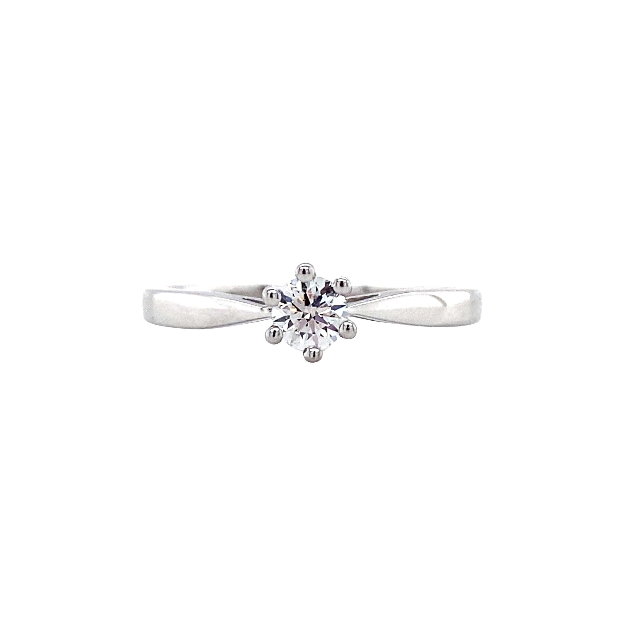 White gold solitaire ring with diamond 14 kt* new