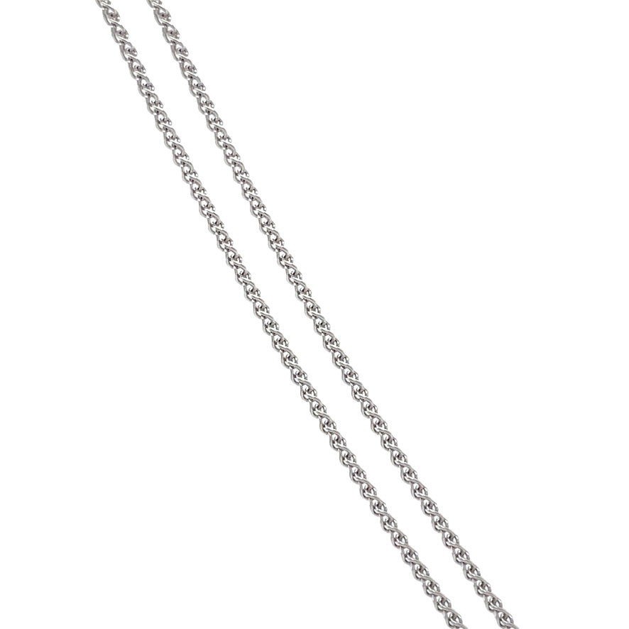 White gold necklace with diamond pendant 45 cm 14 karat