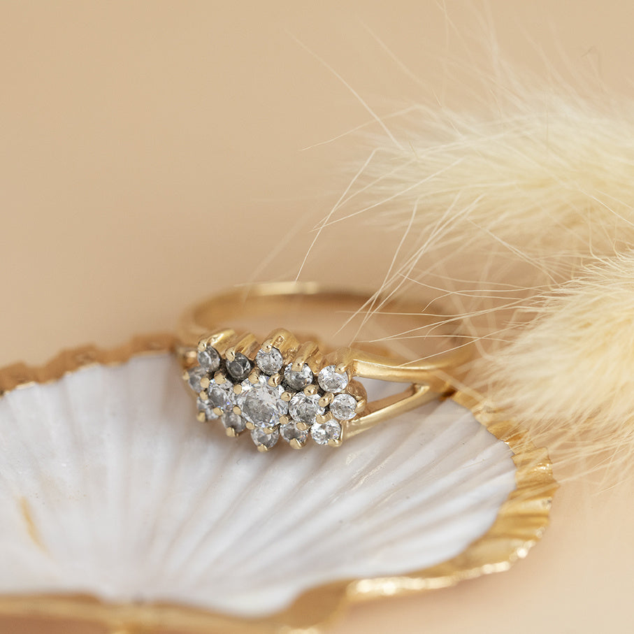 Gold ring with zirconia 14 karat