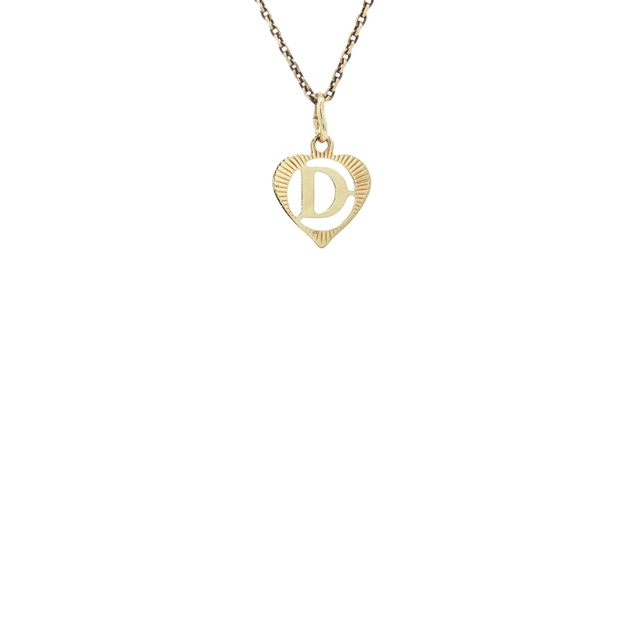 Gold pendant letter D 14 karat