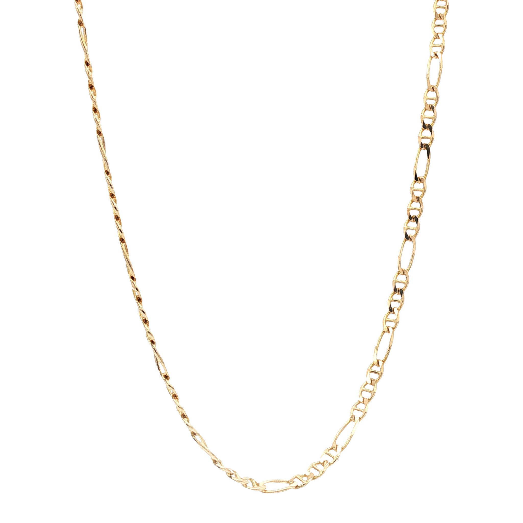 Gouden collier dubbele anker 50 cm 14 karaat