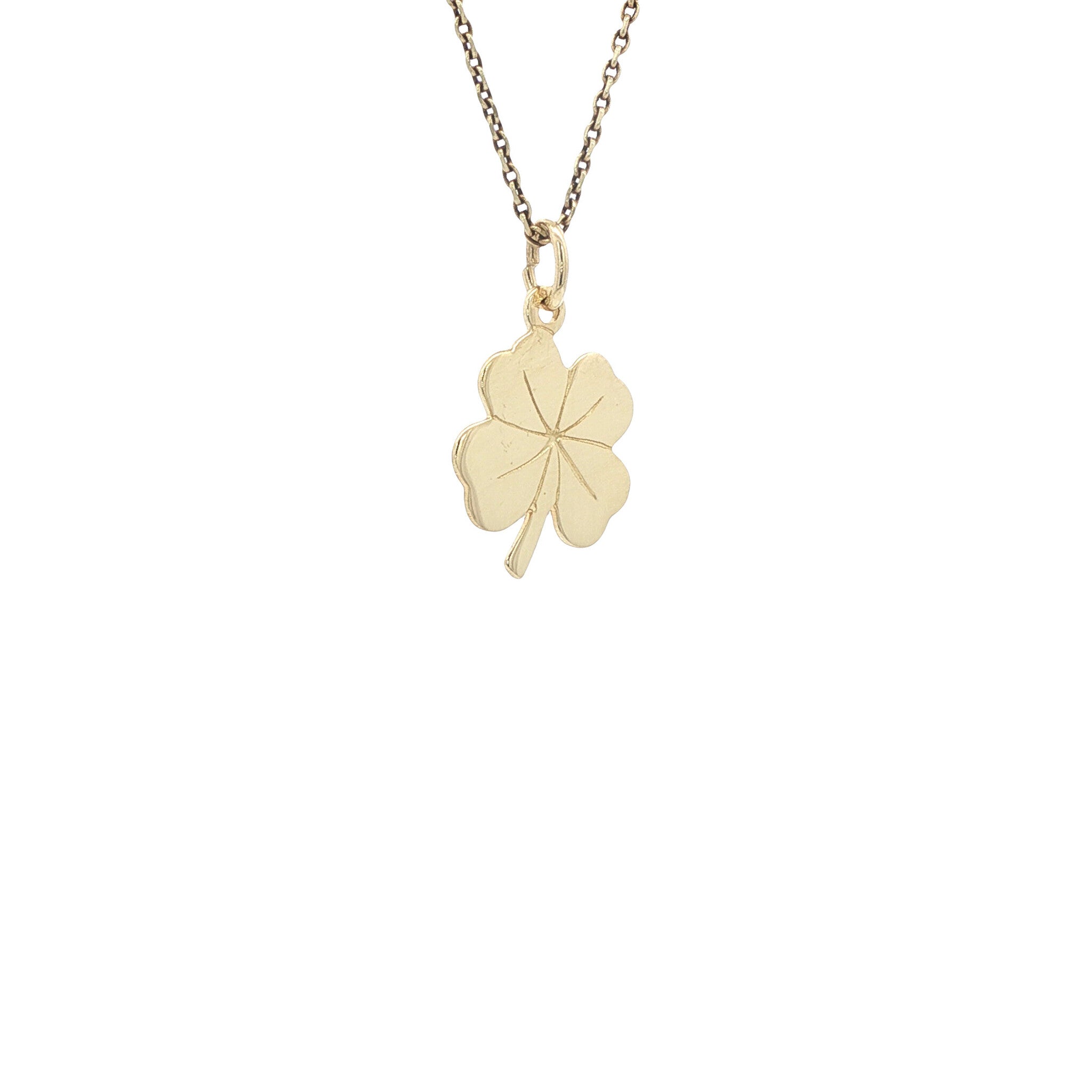 14 karat gold four-leaf clover pendant