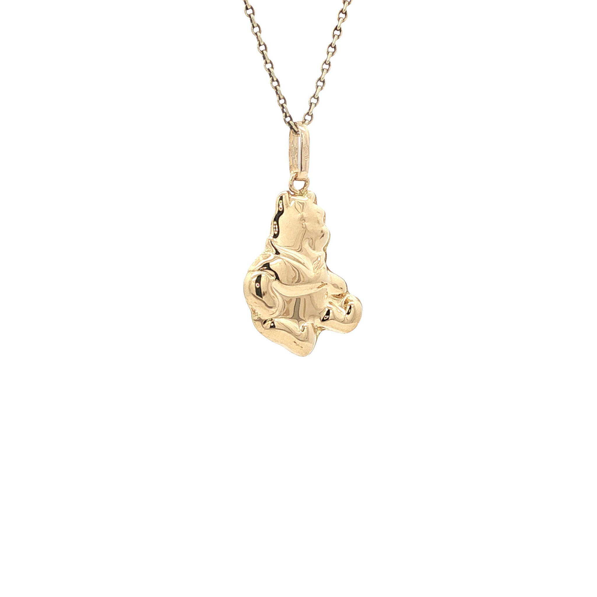 Gold pendant winnie the pooh 14 karat