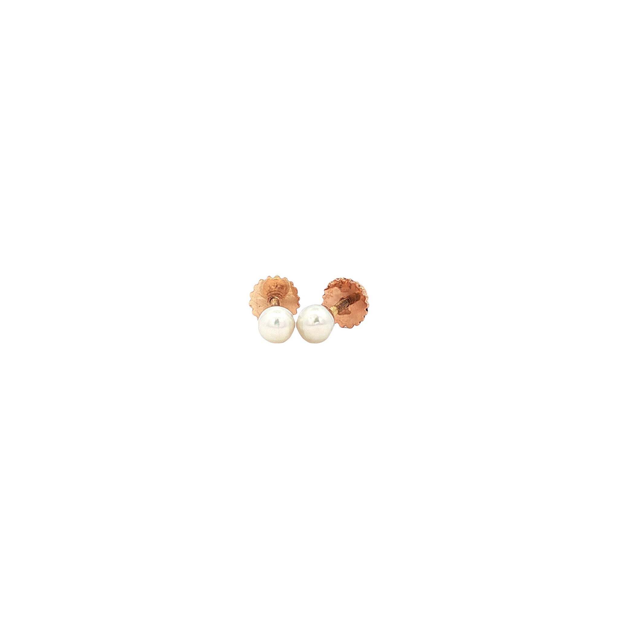 Stud earrings with pearl 13 karat