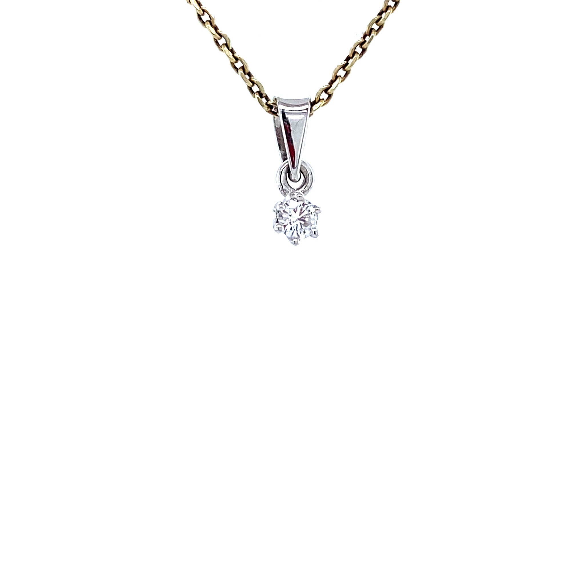 White gold solitaire pendant with diamond 18 karat* new