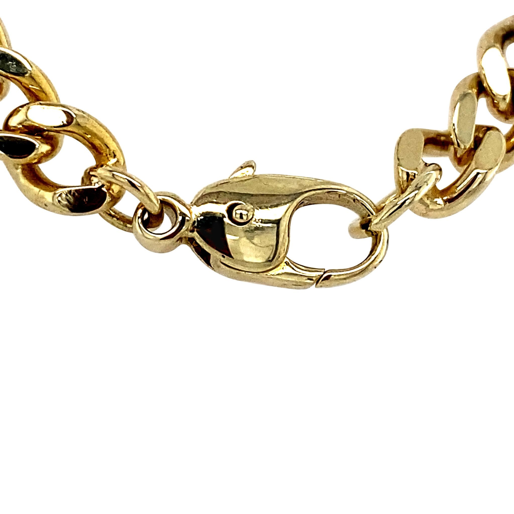 Gold Figaro necklace bicolour 50.5 cm 14 karat