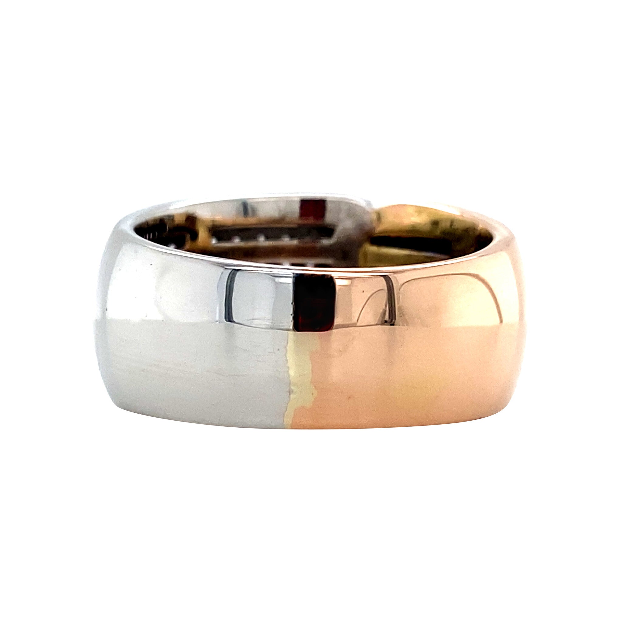 Bicolour gold ring with diamond by Le Chic 14 karat