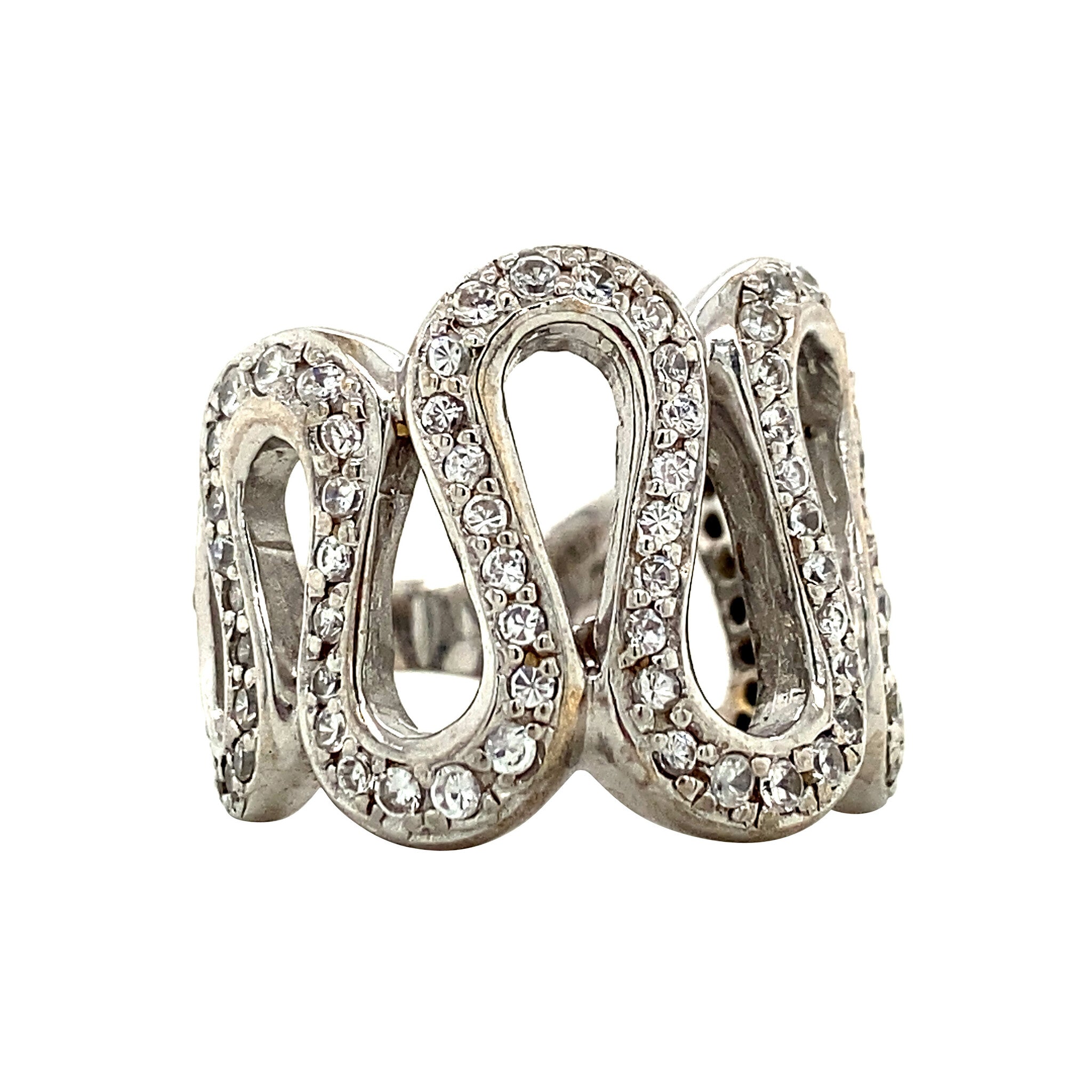 Witgouden ring met zirkonia 14 karaat