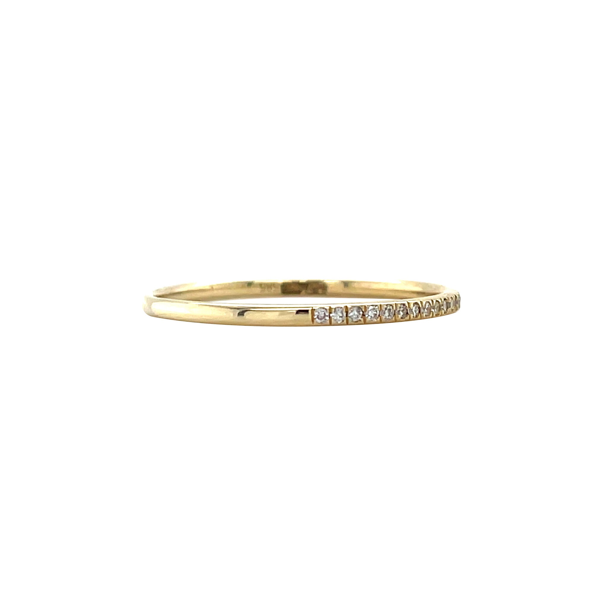 Gold row ring with diamond 14 kt