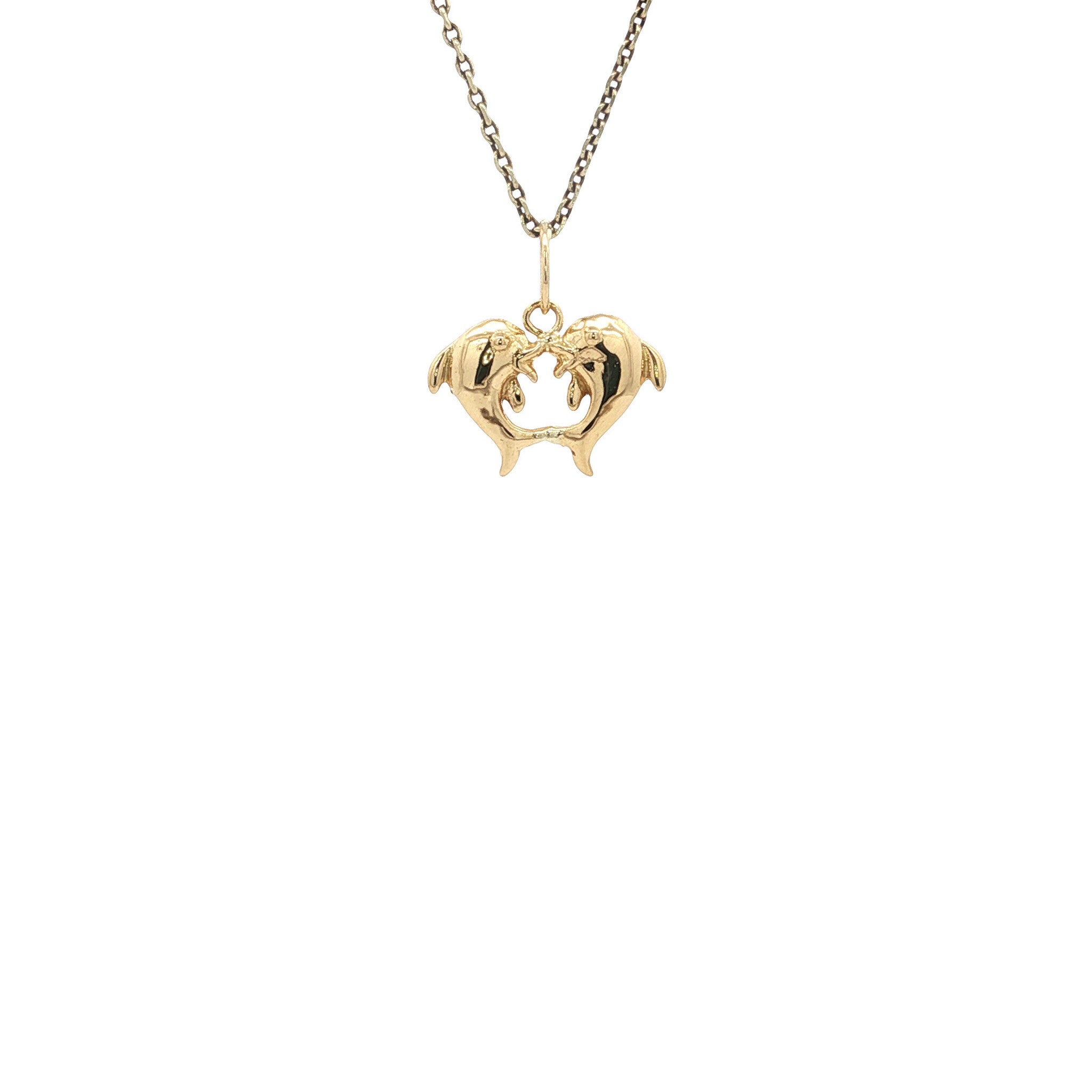 Gold dolphin pendant 14 karat