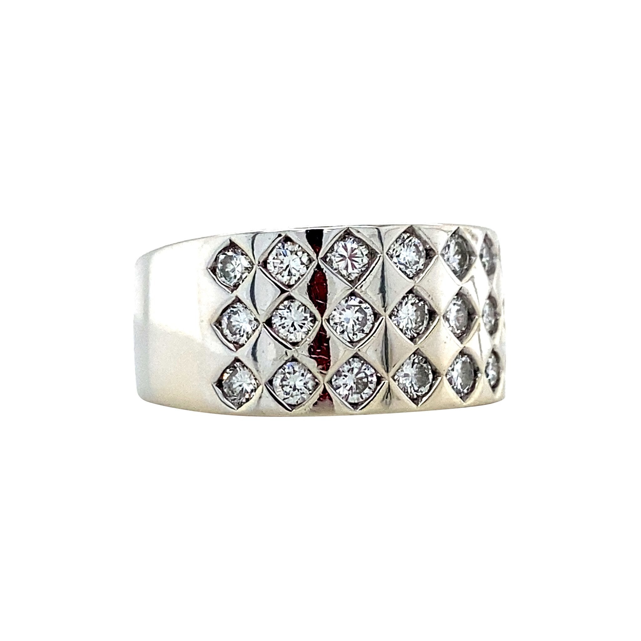 White gold ring with diamond 14 karat