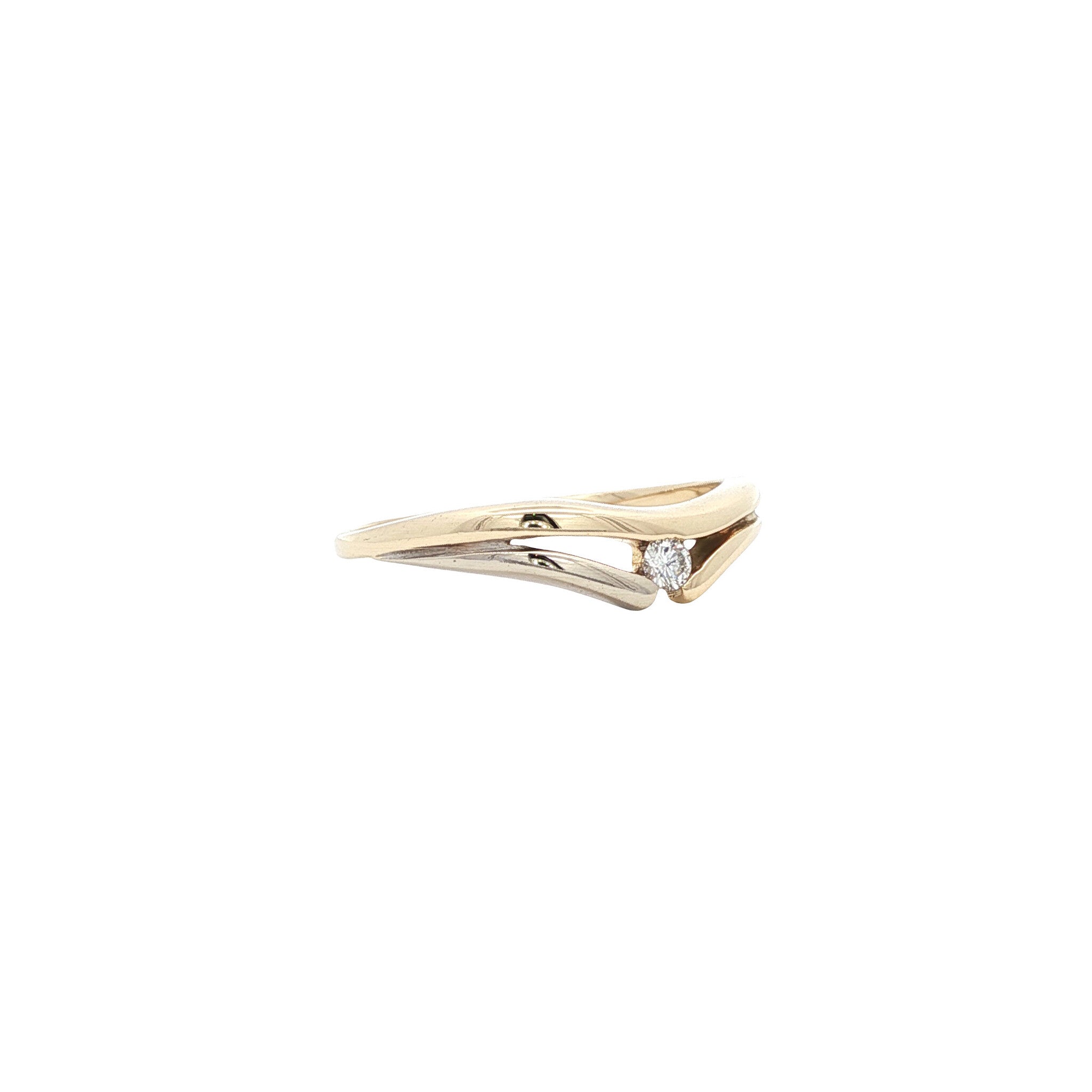 Gouden ring met diamant 14 karaat