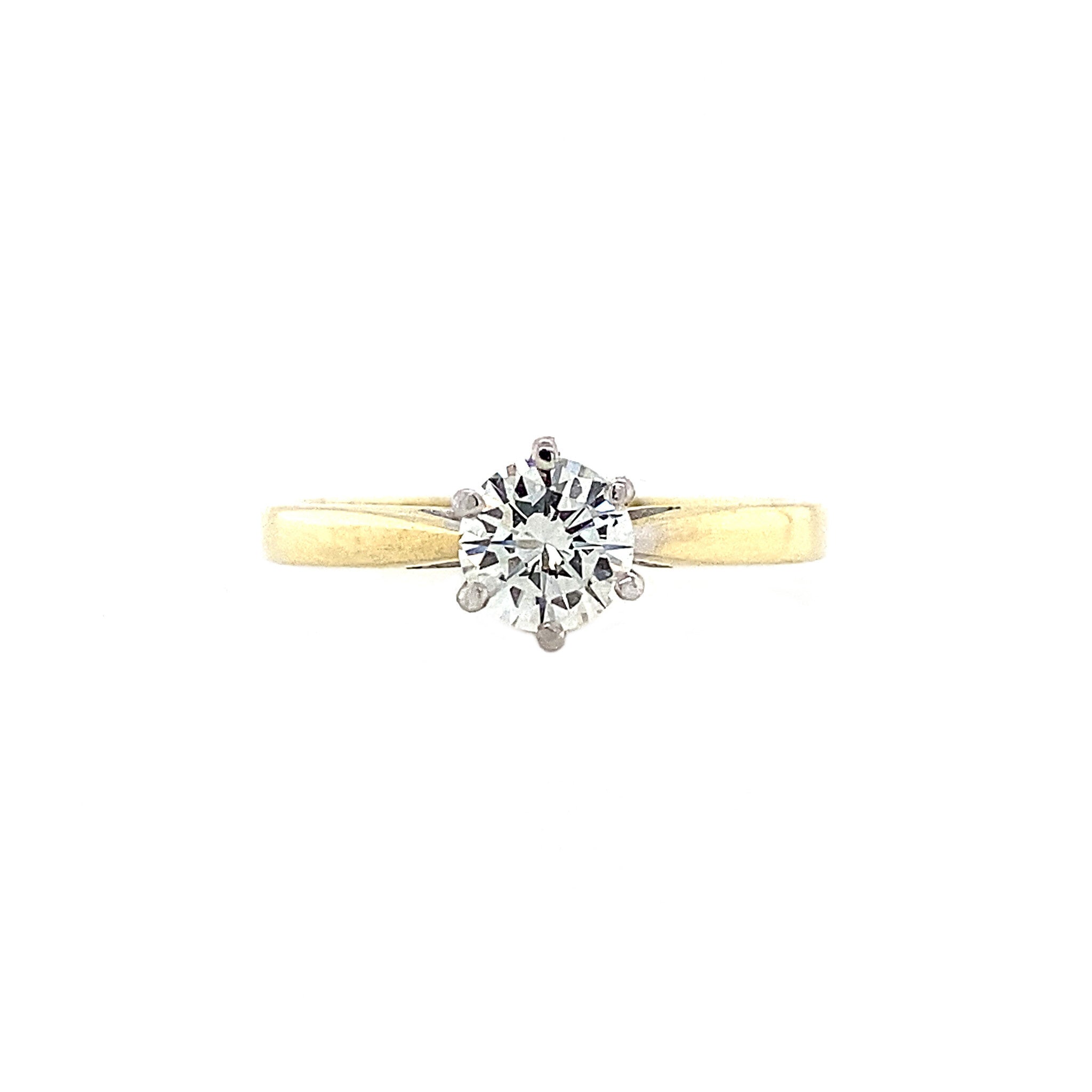 Gold solitaire ring with diamond 0.51ct. 14 kt* nieuw