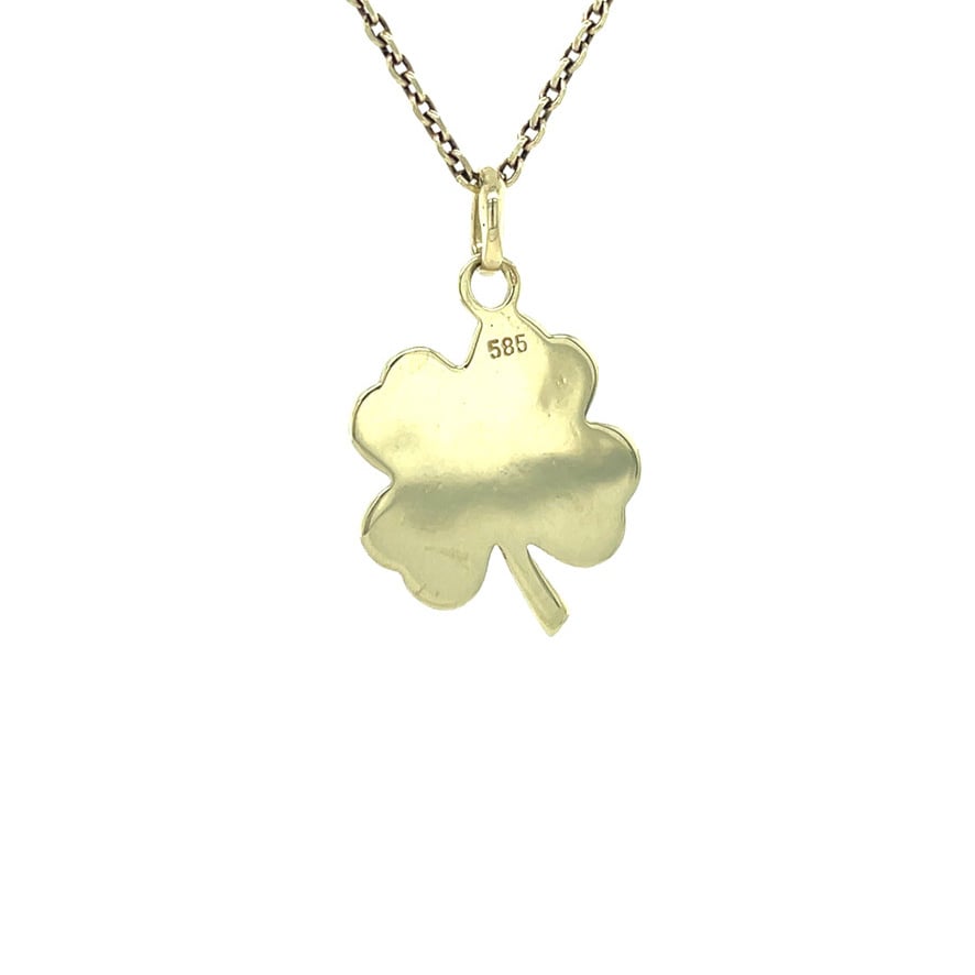 Gold pendant four-leaf clover 14 karat
