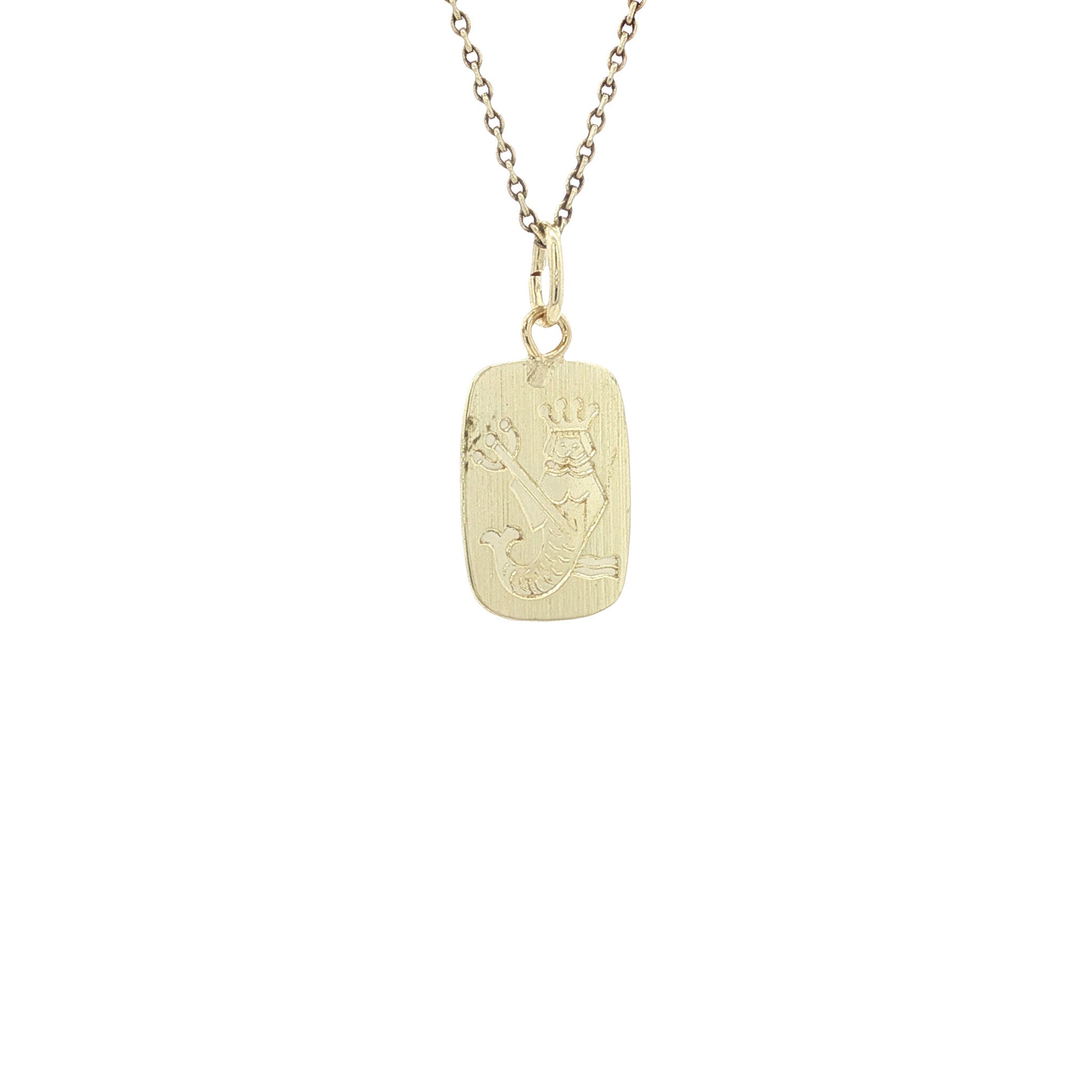 Gold Aquarius pendant 14 karat