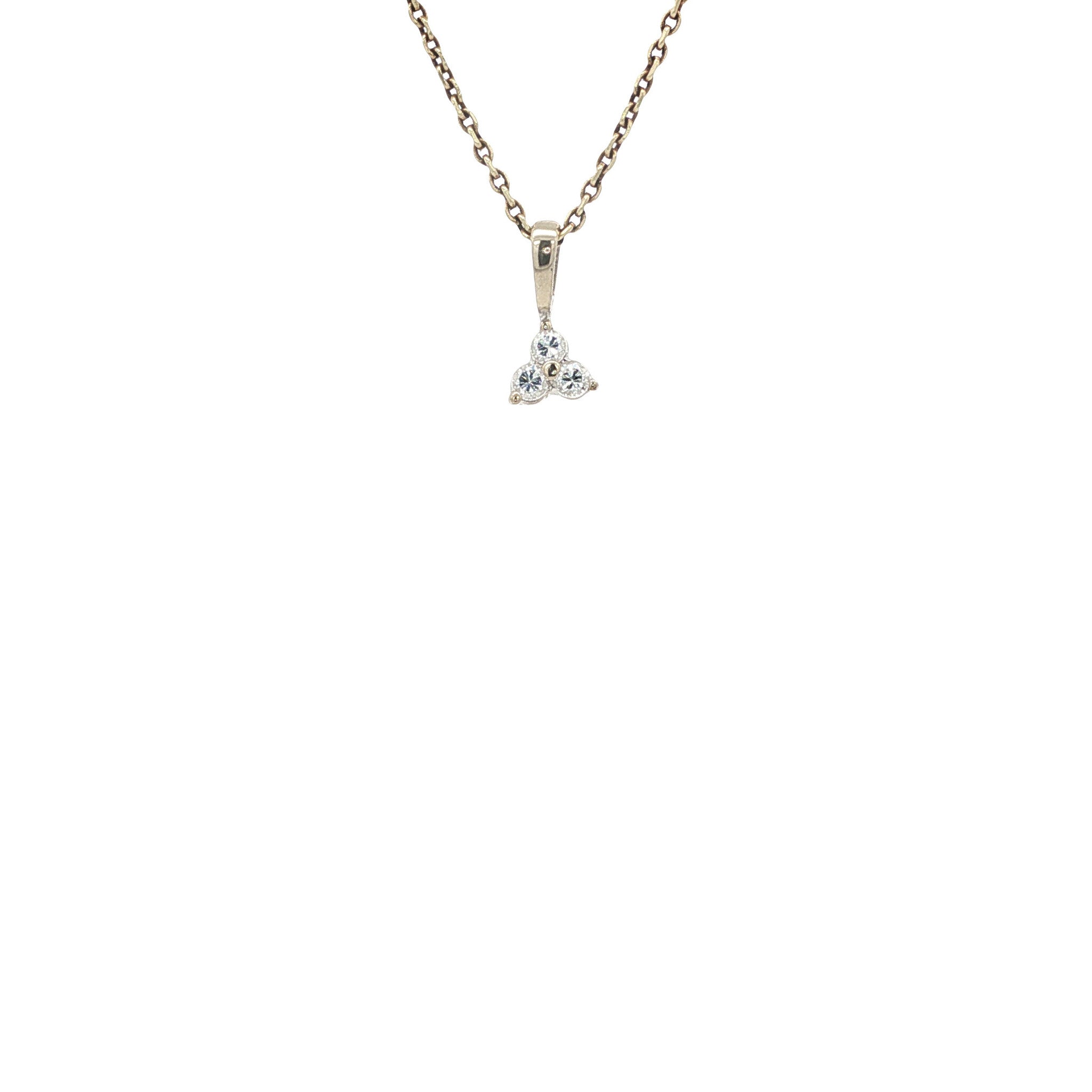White gold pendant with zirconia 14 karat