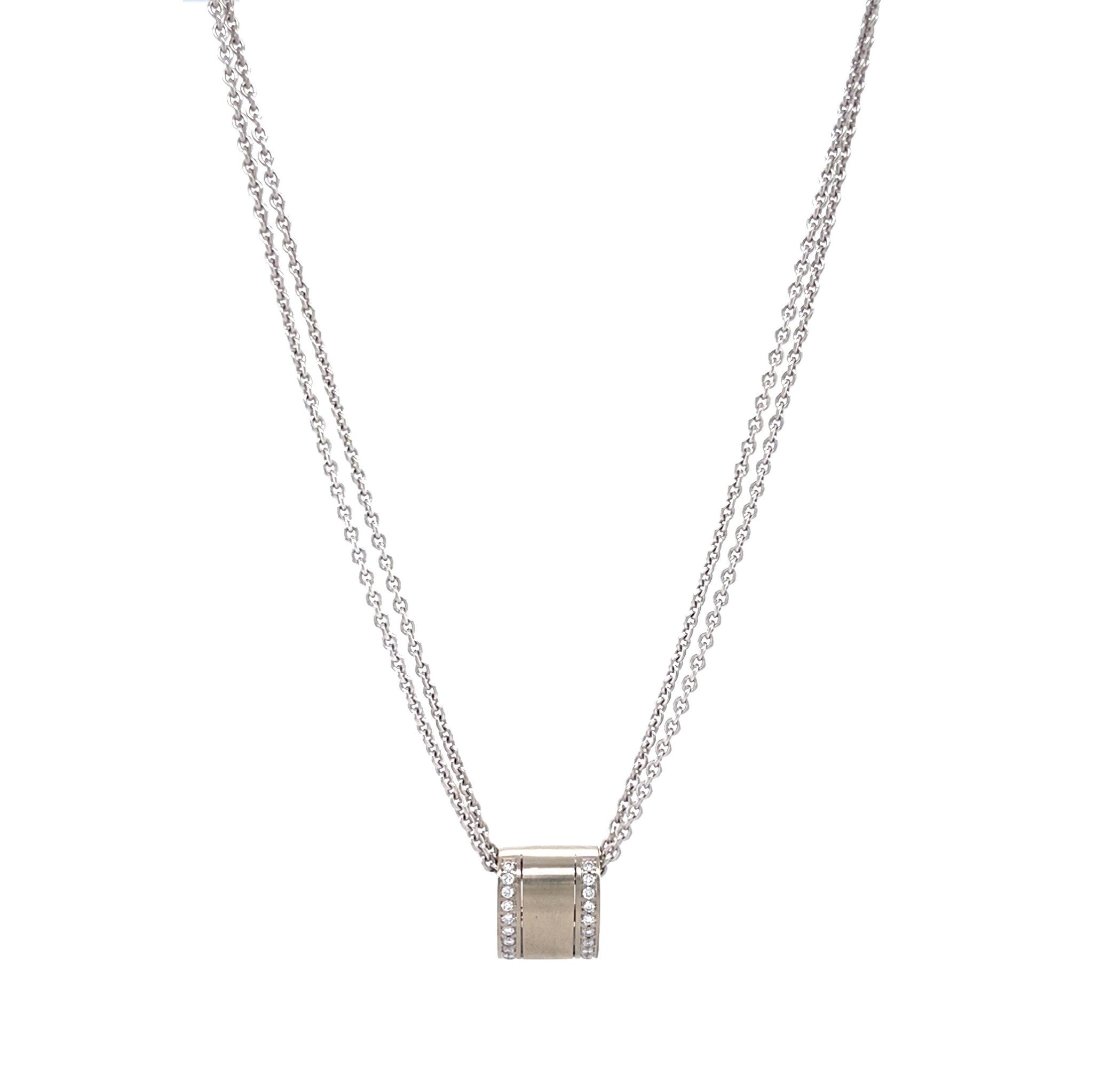 White gold necklace with diamond pendant 42.5 cm 18 karat
