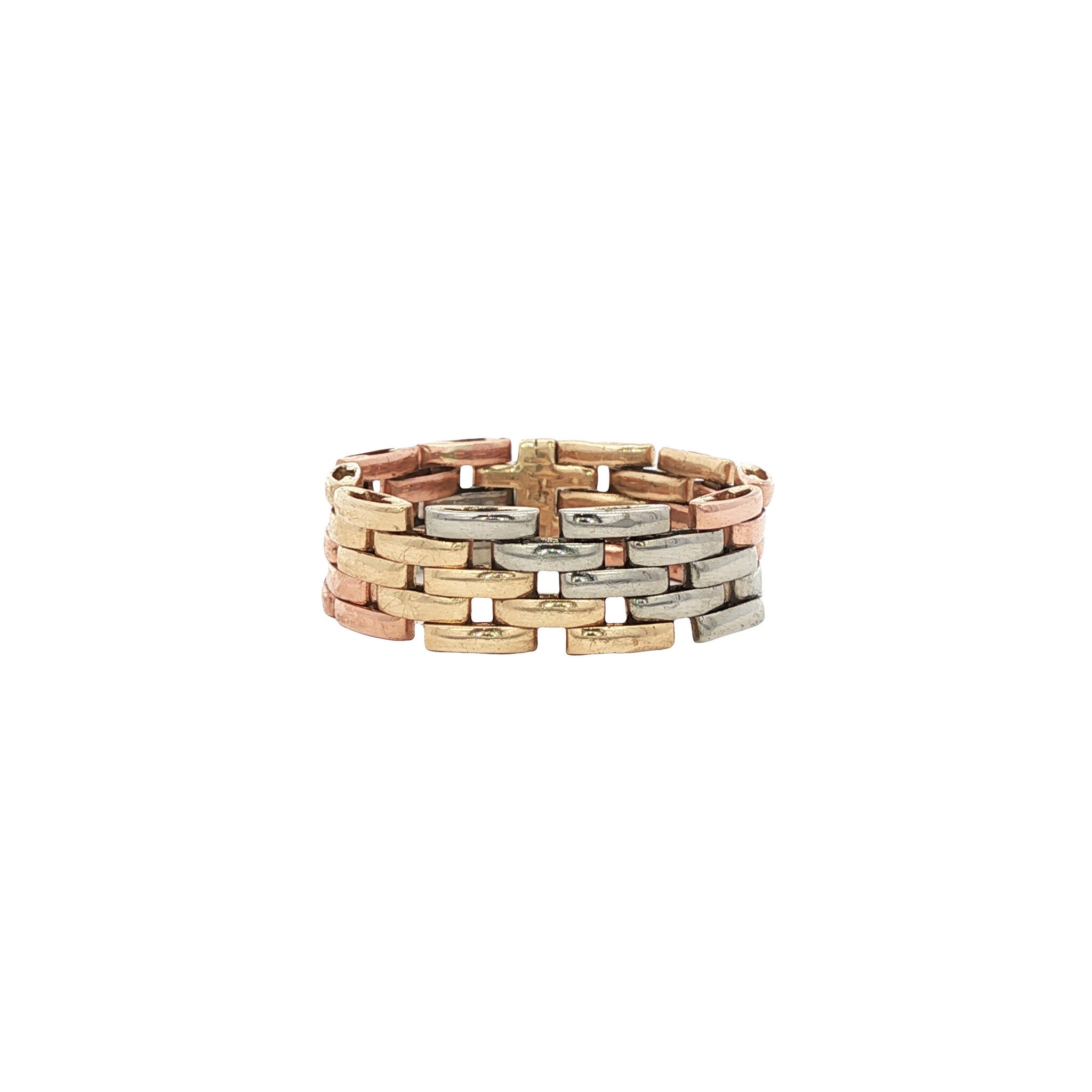 Tricolour gouden rolex ring 14 karaat
