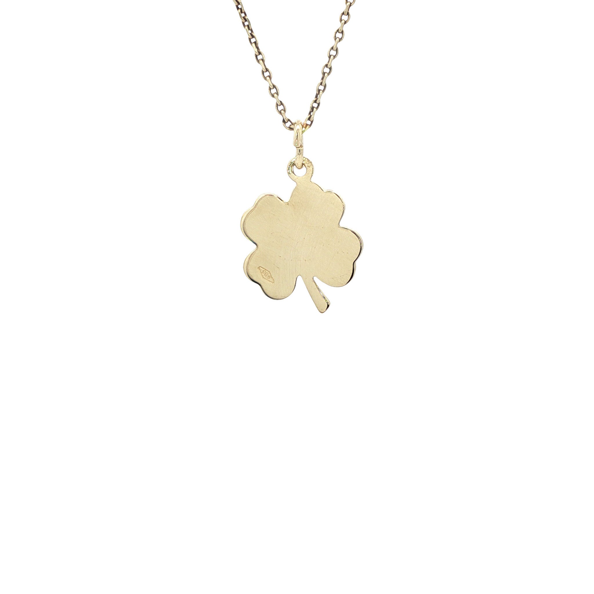 14 karat gold four-leaf clover pendant