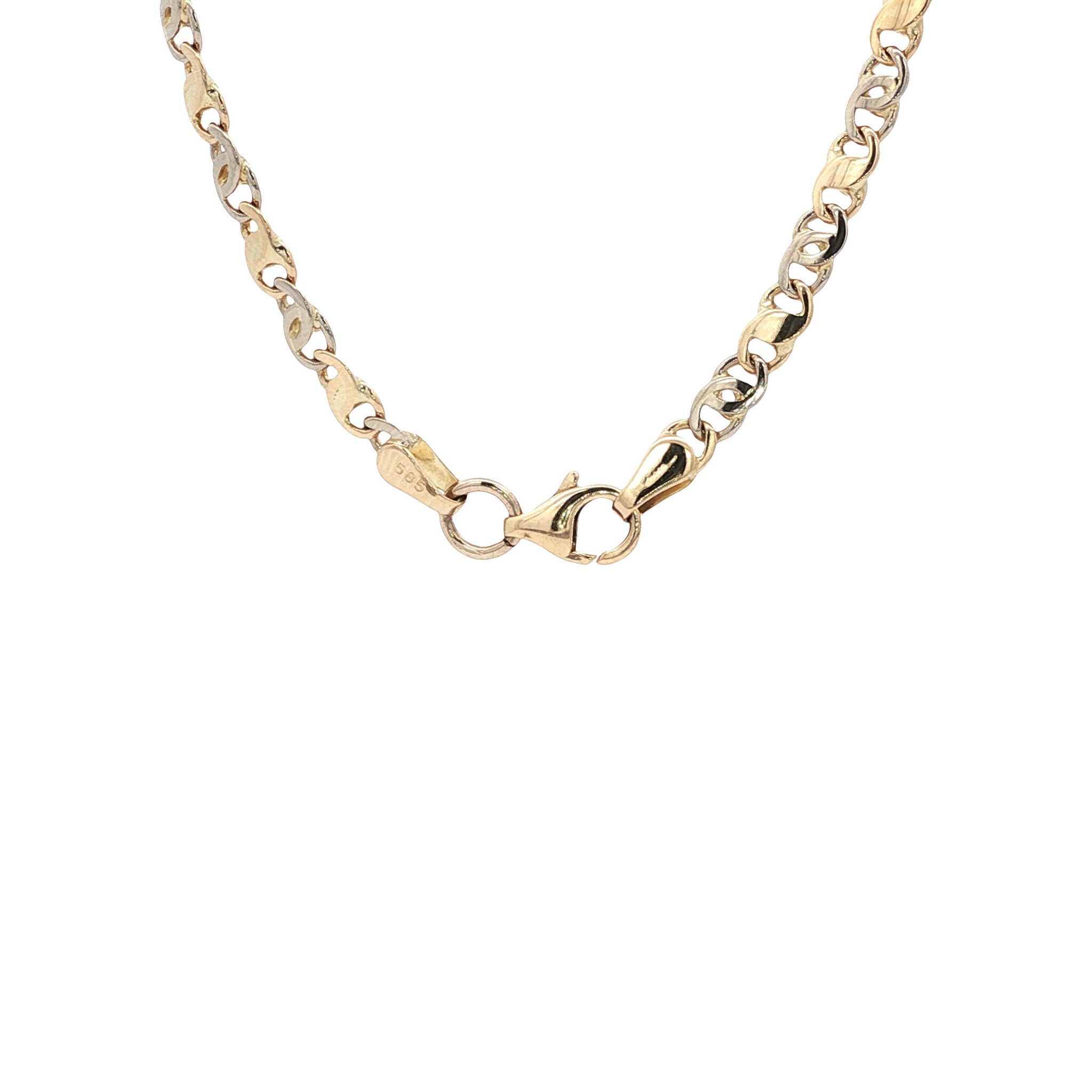 Gouden collier bicolour 51 cm 14 karaat