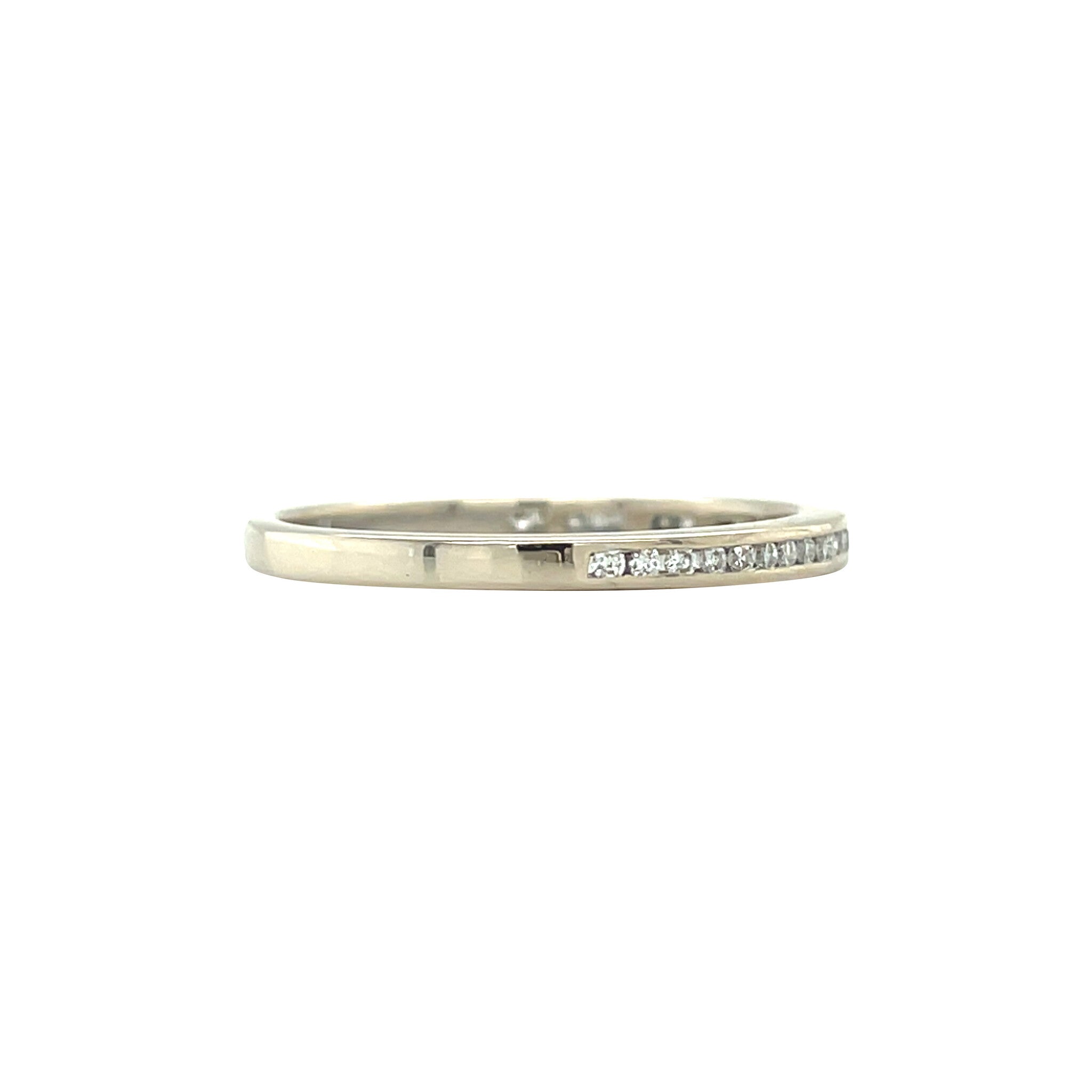 Witgouden alliance ring met diamant 14 karaat