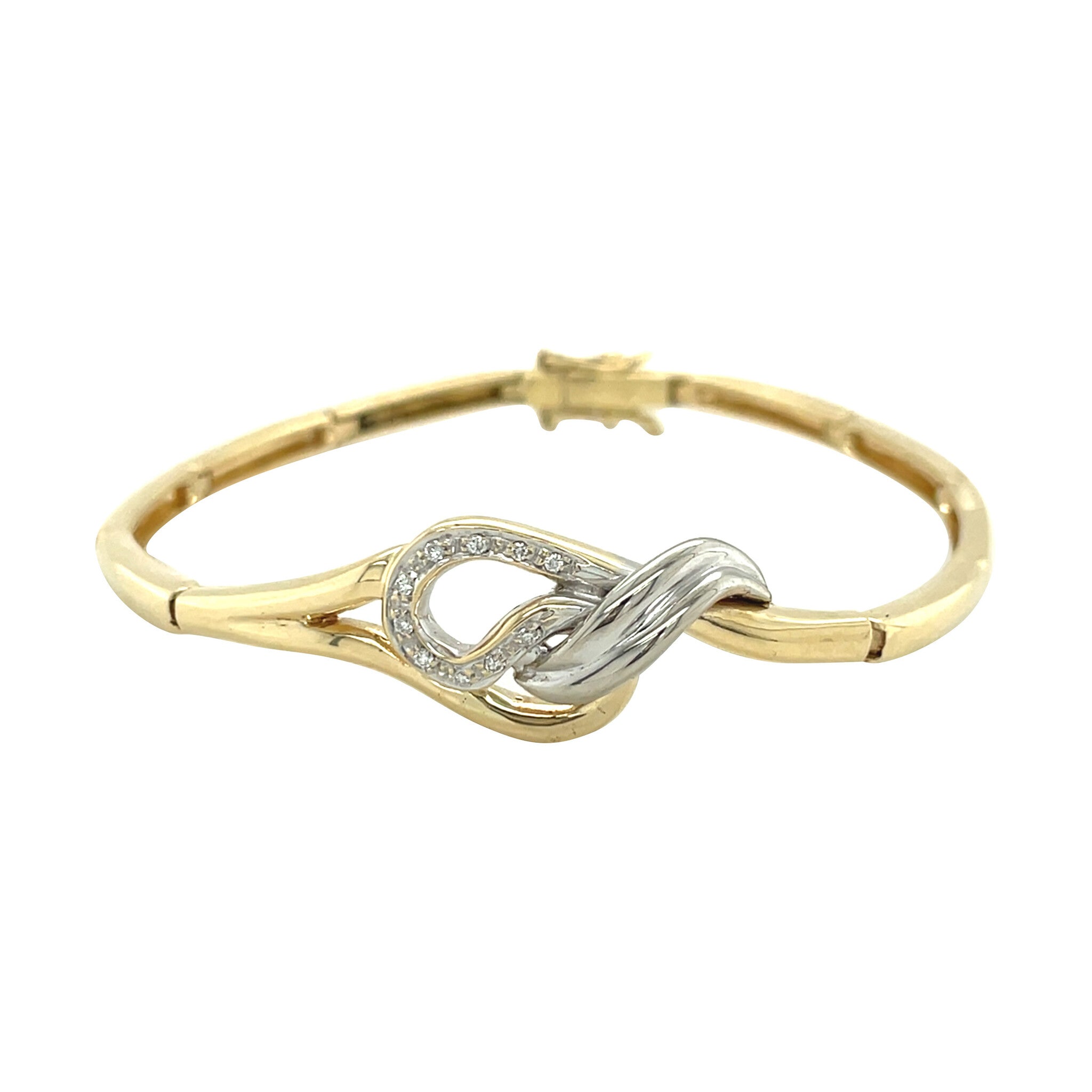 Gold bracelet with diamond 17 cm 14 karat