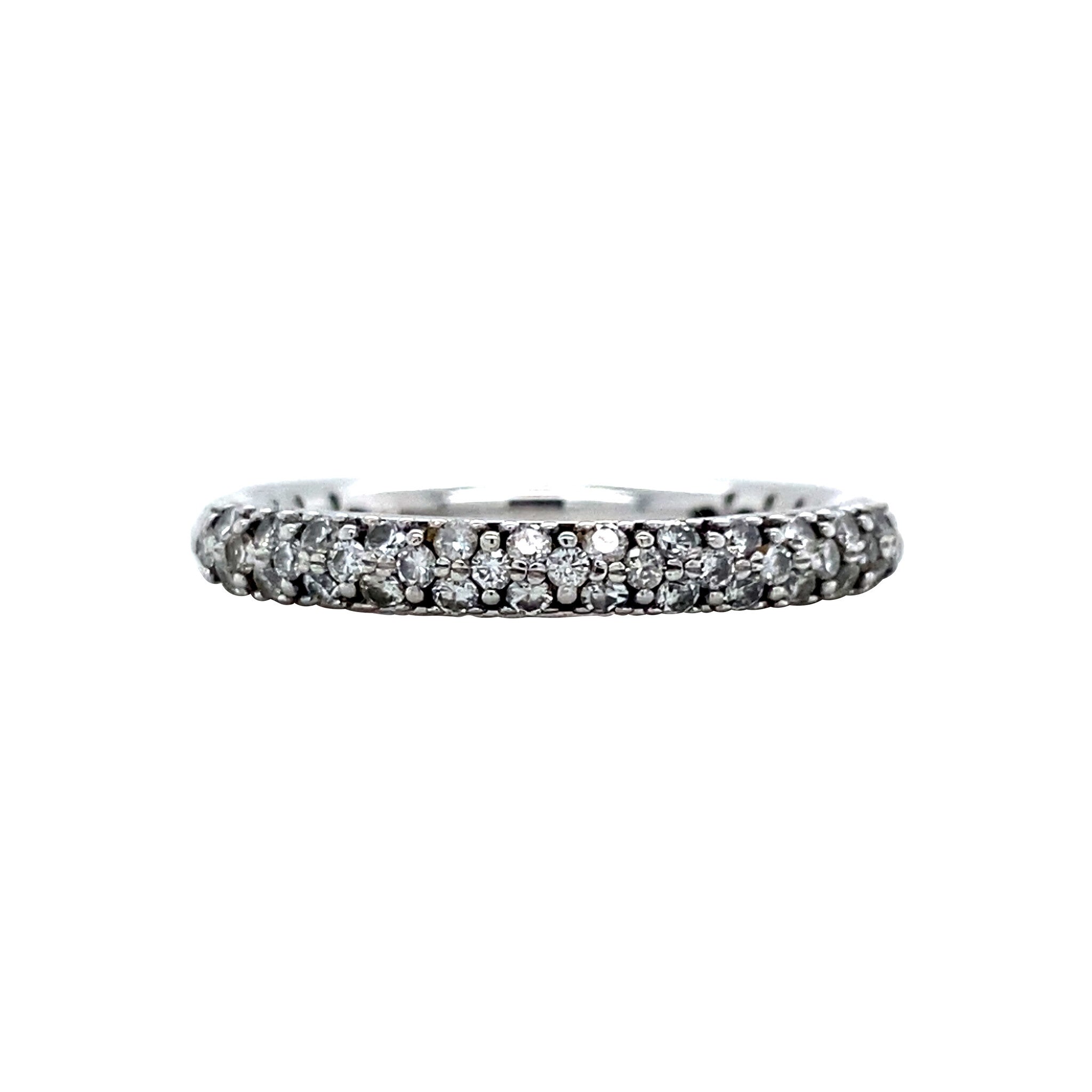 Witgouden pave ring met diamant 18 karaat
