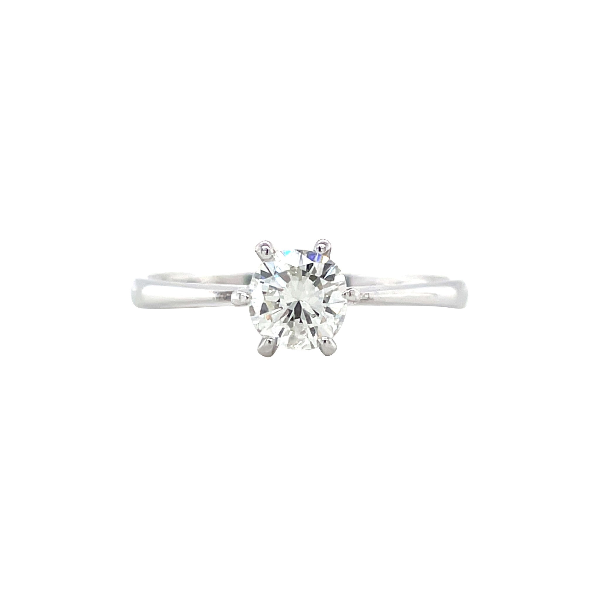 White gold solitaire ring with diamond 0.63ct. 18 karat