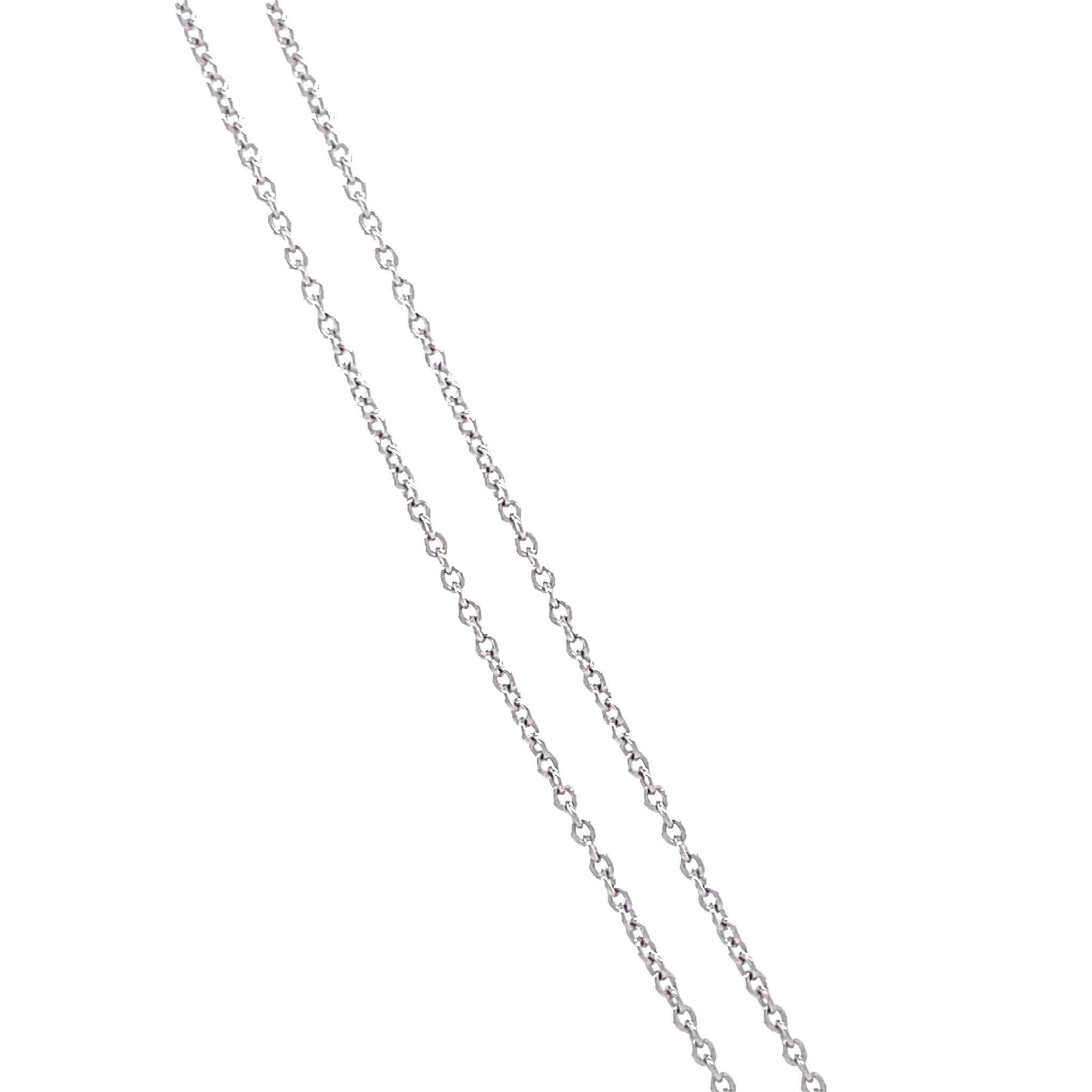 White gold entourage necklace with ruby and diamond 14 kt